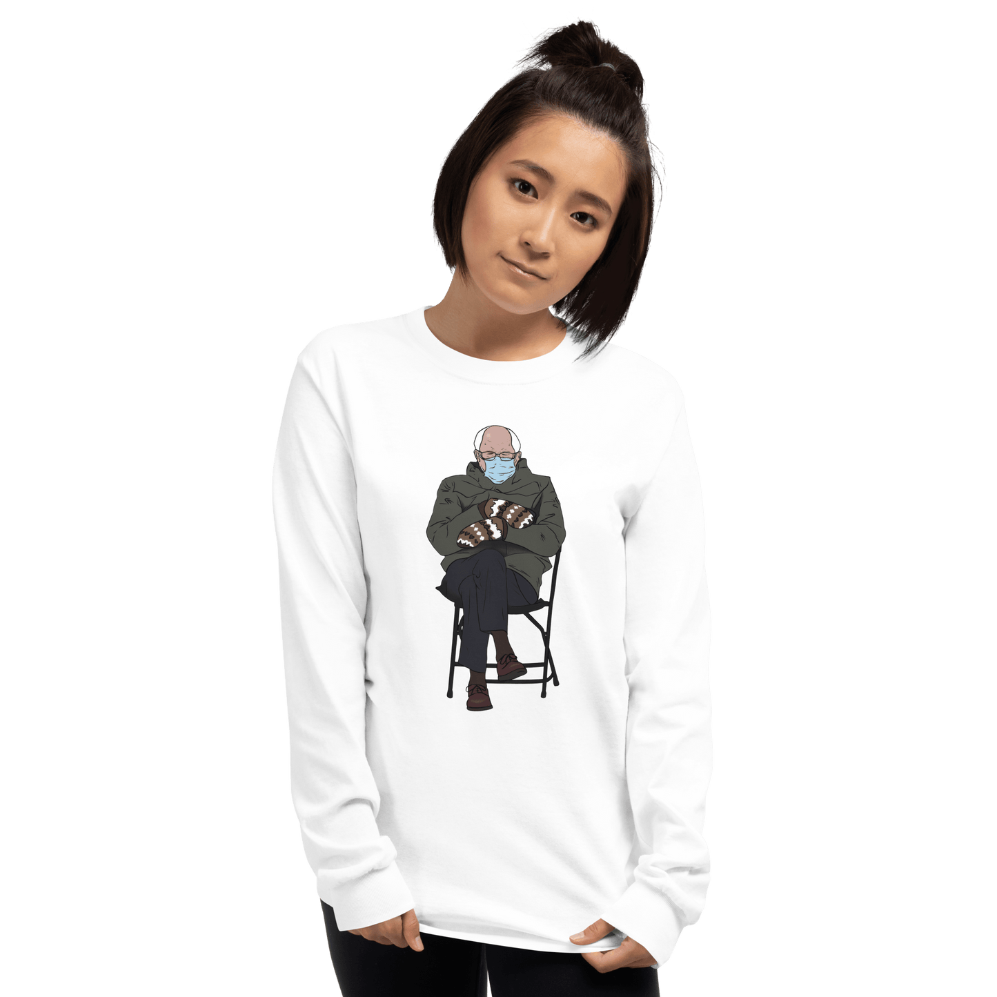 Bernie Mittens Long Sleeve T-Shirt Meme - Sport Grey | Shirtposting