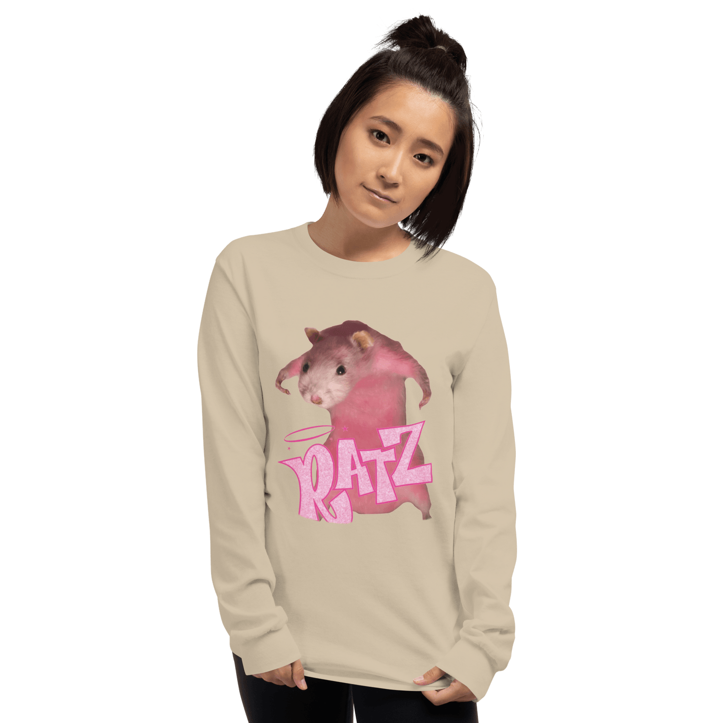Ratz Meme Long Sleeve T-Shirt Meme - Sand | Shirtposting