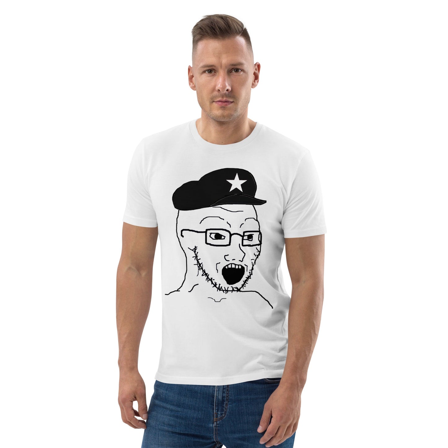 AuthLeft Wojak Meme Premium Organic T-Shirt Meme - Desert Dust | Shirtposting
