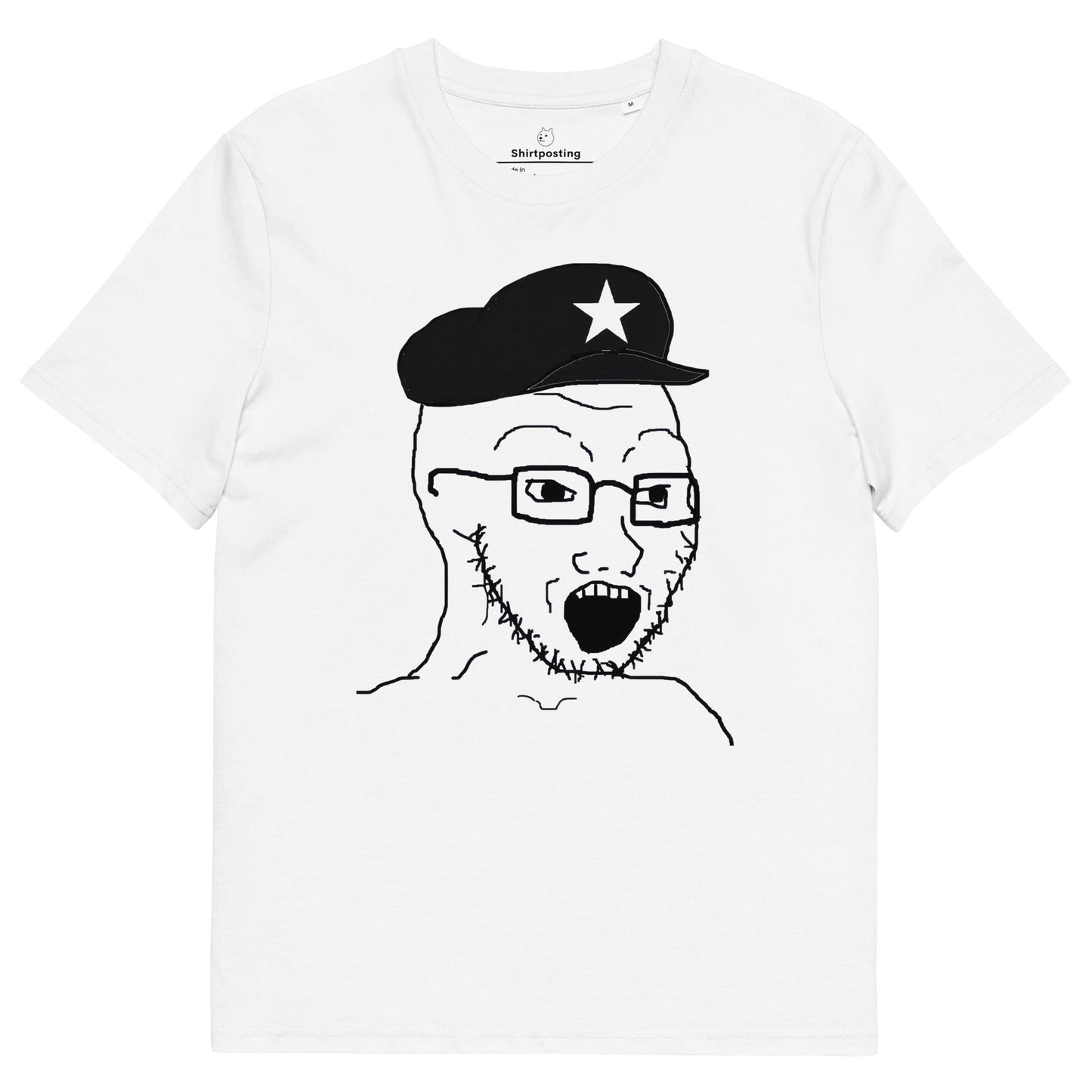 AuthLeft Wojak Meme Premium Organic T-Shirt Meme - White | Shirtposting