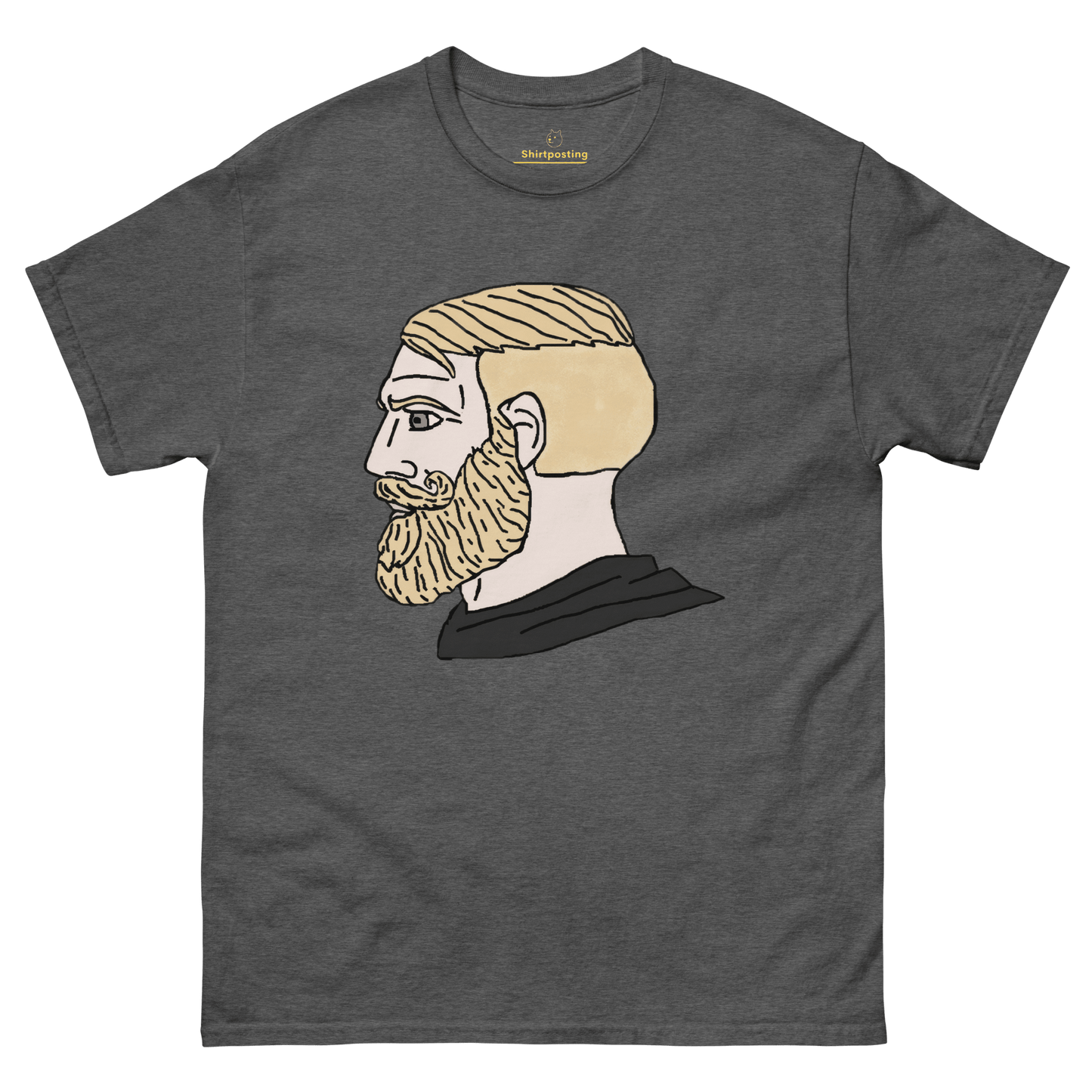 AuthRight Wojak Meme Classic T-Shirt Meme - Dark Heather | Shirtposting