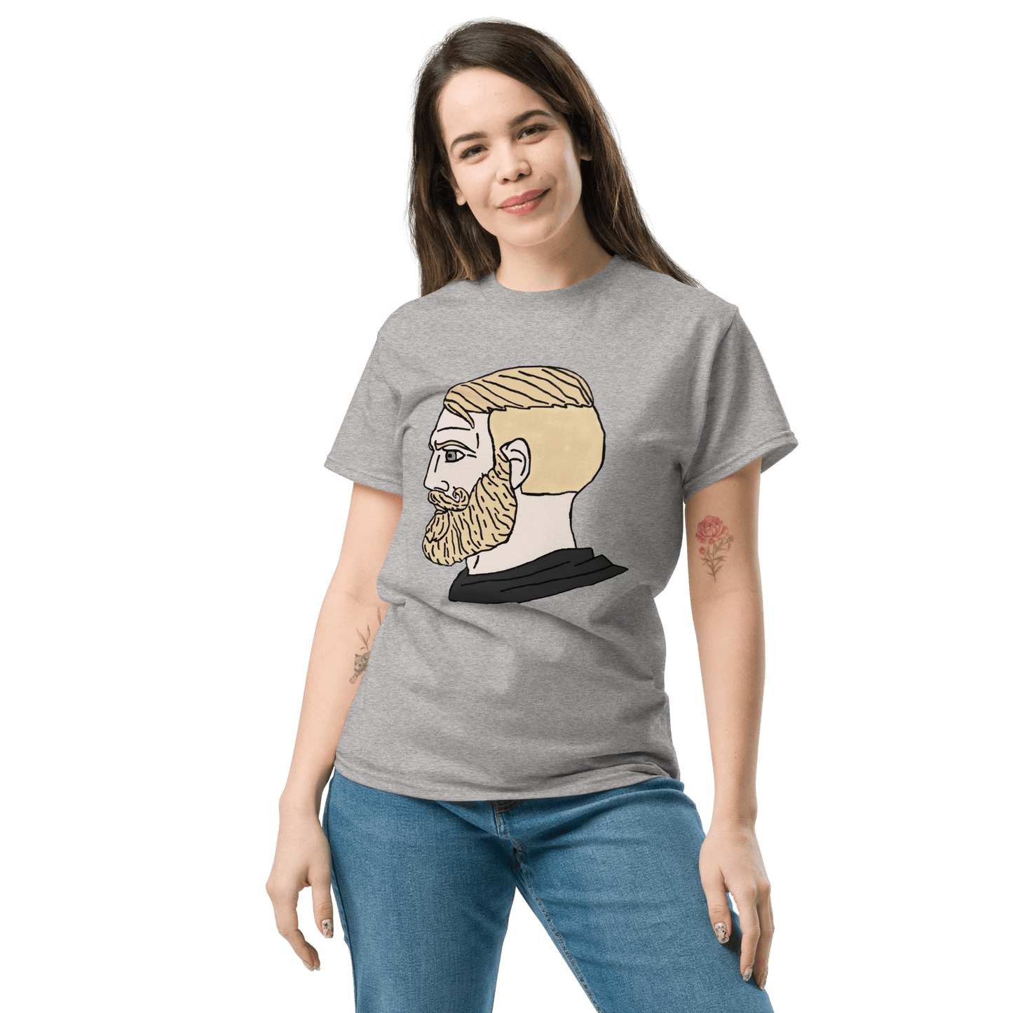 AuthRight Wojak Meme Classic T-Shirt Meme - Military Green | Shirtposting