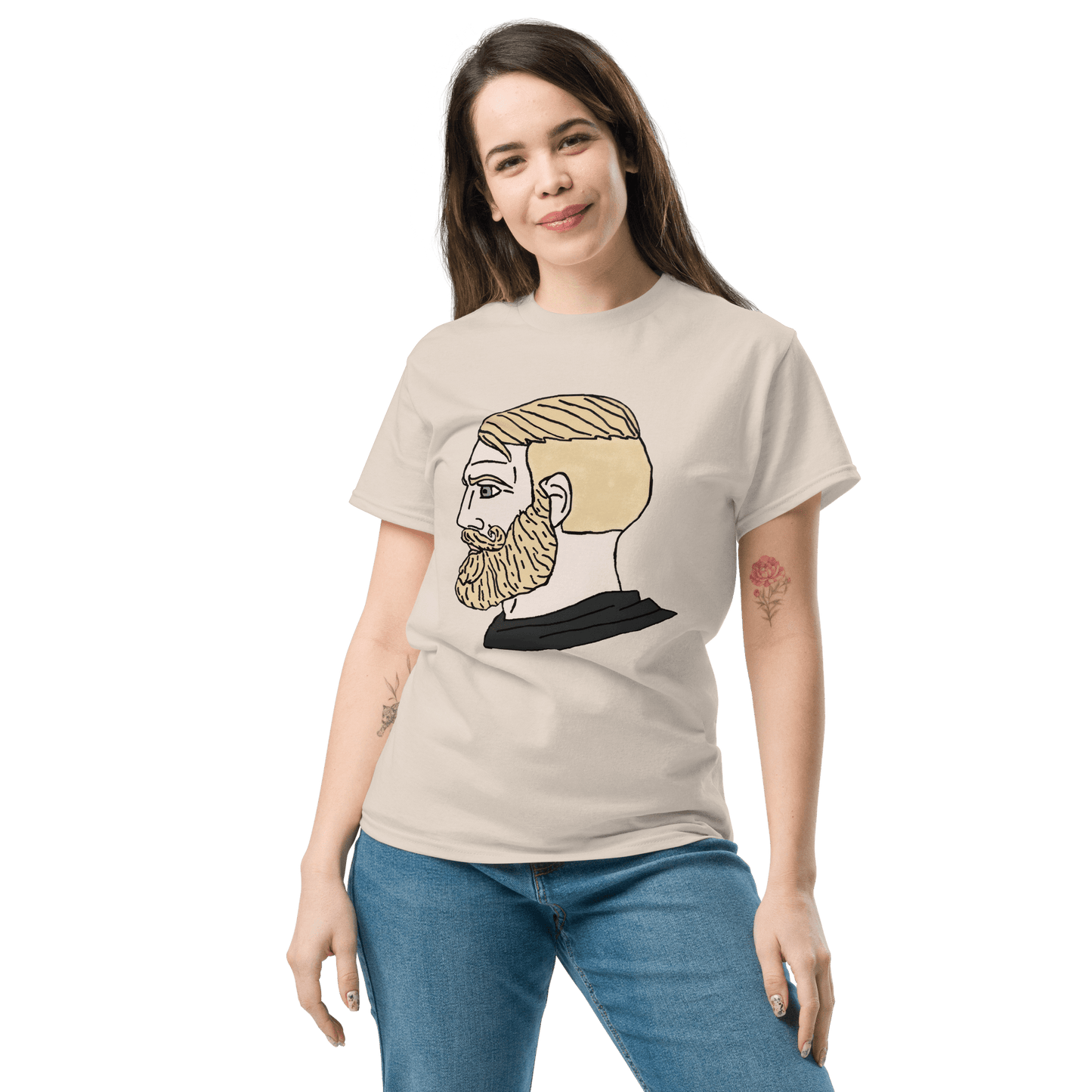 AuthRight Wojak Meme Classic T-Shirt Meme - Military Green | Shirtposting