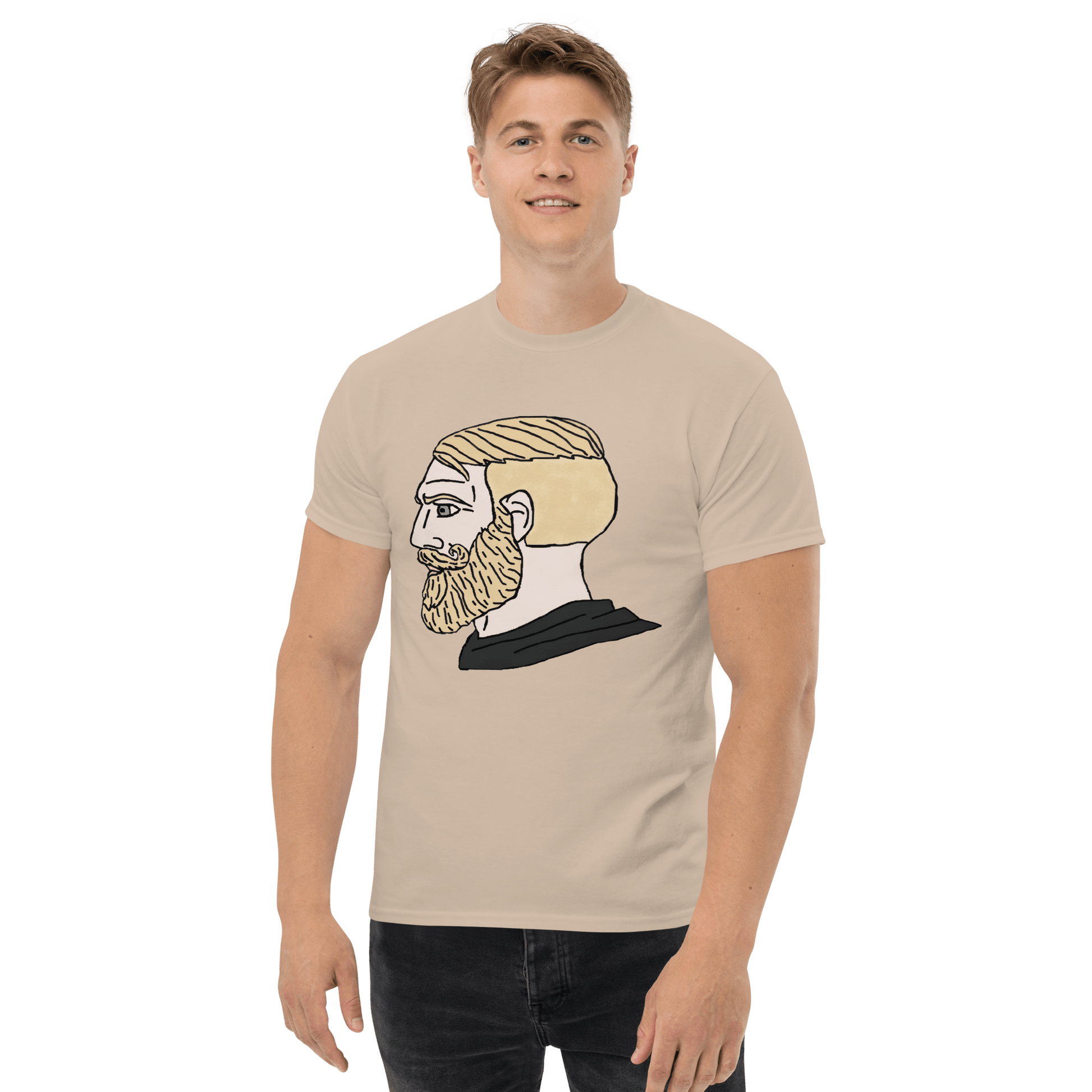 AuthRight Wojak Meme Classic T-Shirt Meme - Military Green | Shirtposting