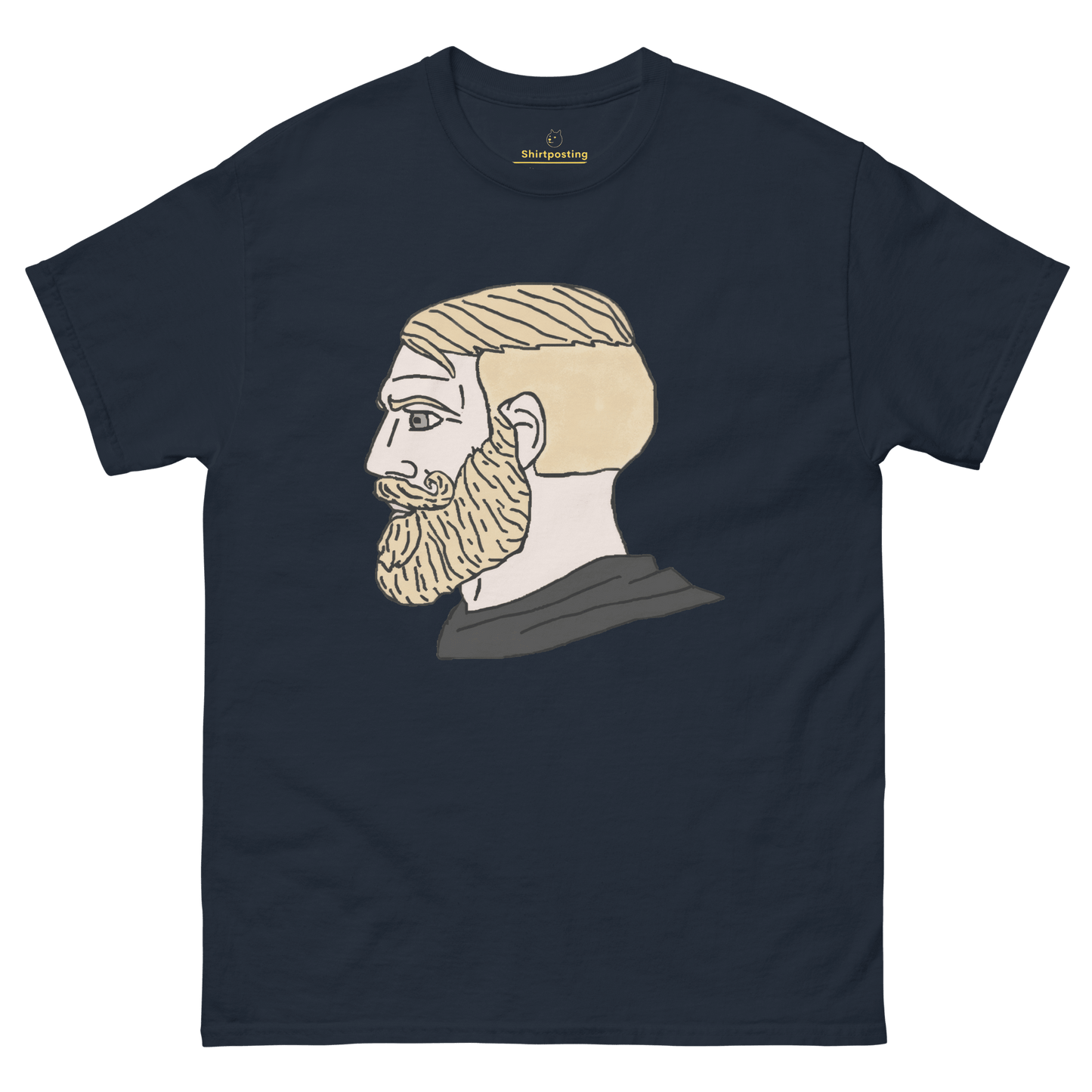 AuthRight Wojak Meme Classic T-Shirt Meme - Navy | Shirtposting