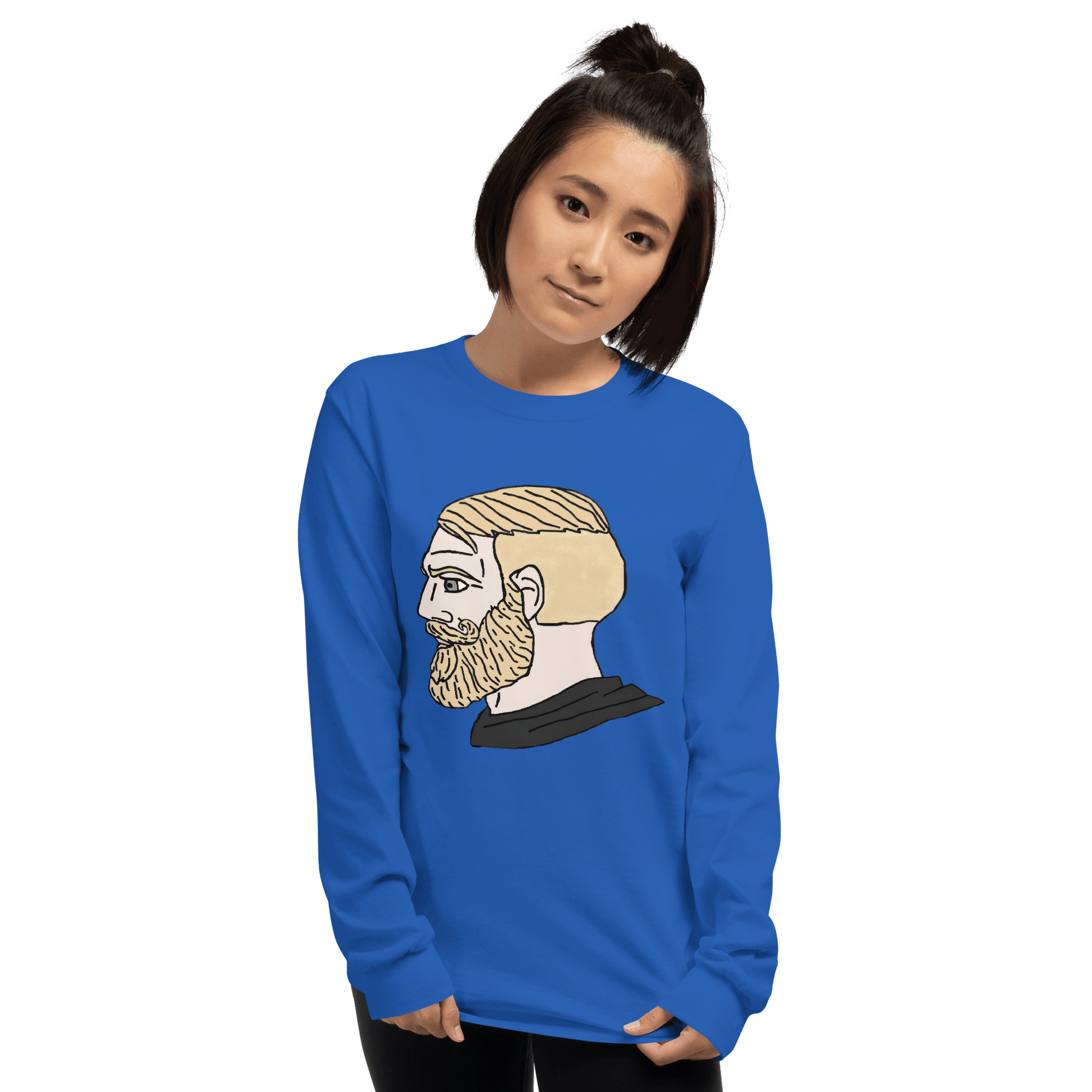 AuthRight Wojak Meme Long Sleeve T-Shirt Meme - Sport Grey | Shirtposting