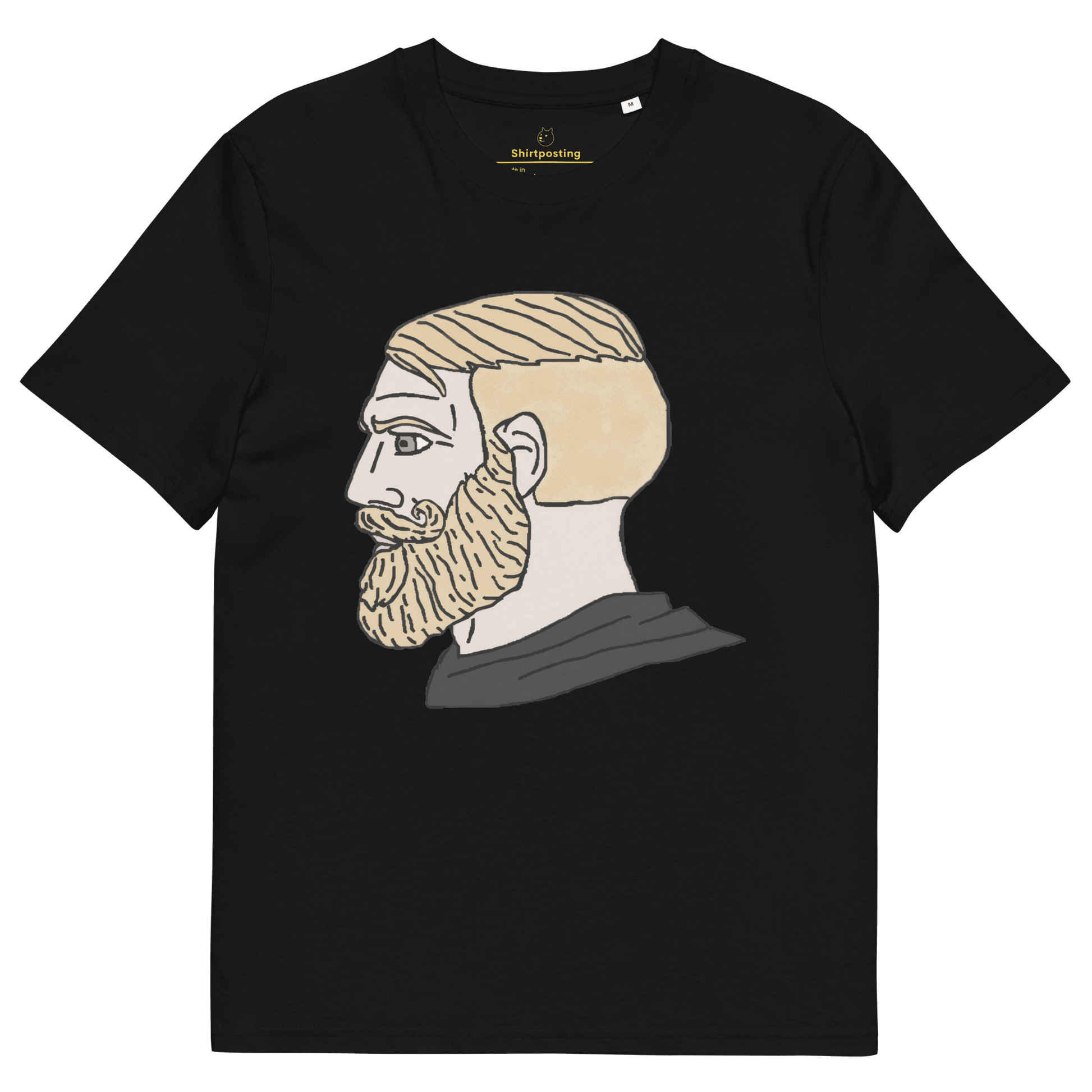 AuthRight Wojak Meme Premium Organic T-Shirt Meme - Black | Shirtposting