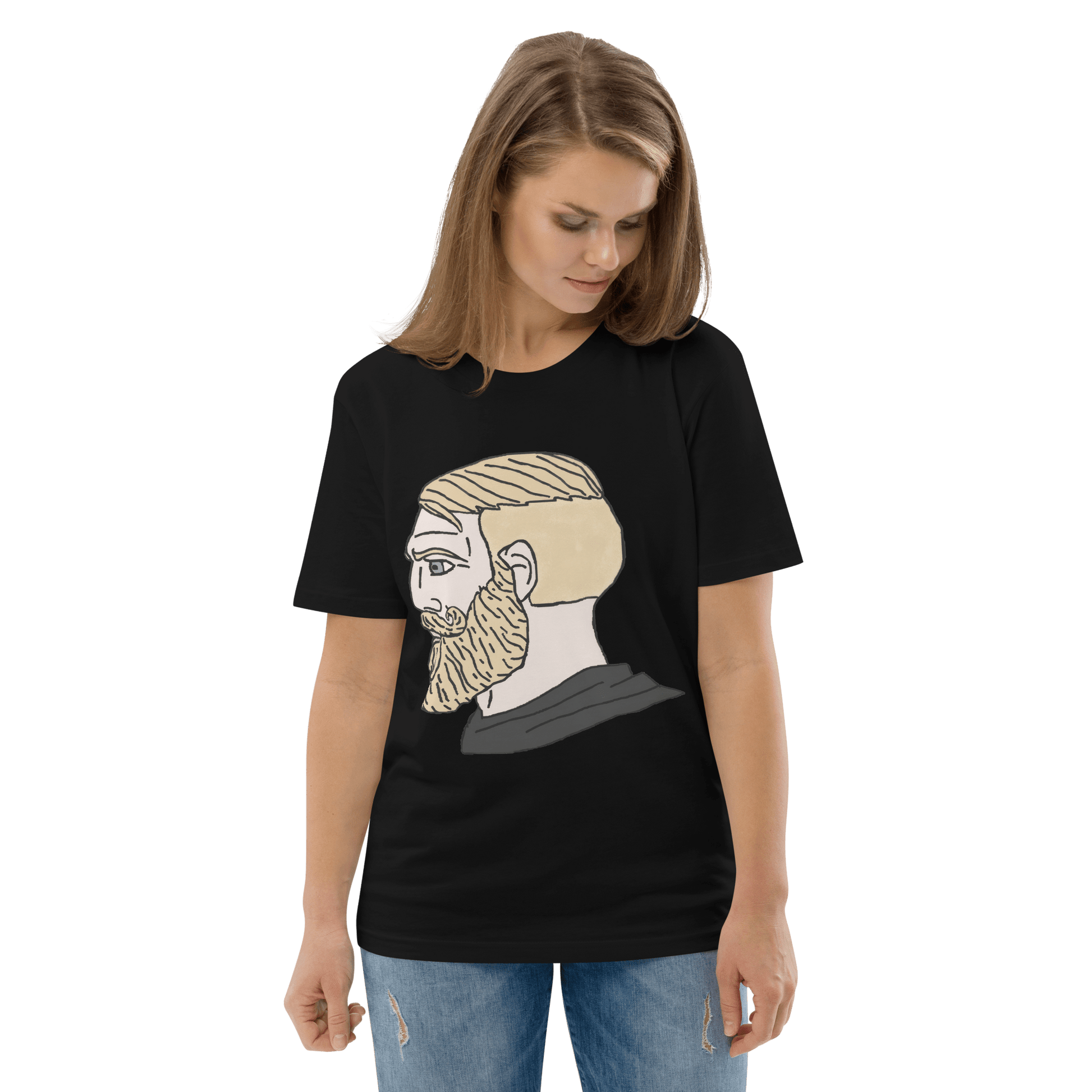 AuthRight Wojak Meme Premium Organic T-Shirt Meme - Dark Heather Grey | Shirtposting