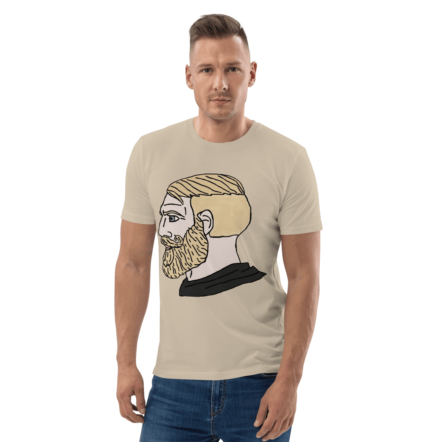 AuthRight Wojak Meme Premium Organic T-Shirt Meme - Dark Heather Grey | Shirtposting
