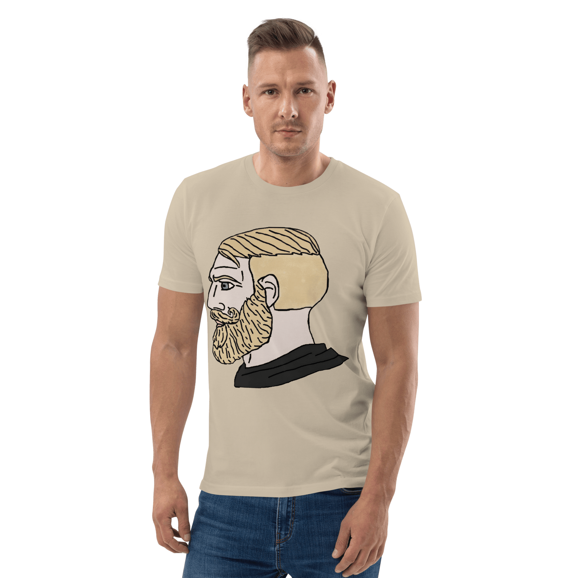 AuthRight Wojak Meme Premium Organic T-Shirt Meme - Dark Heather Grey | Shirtposting
