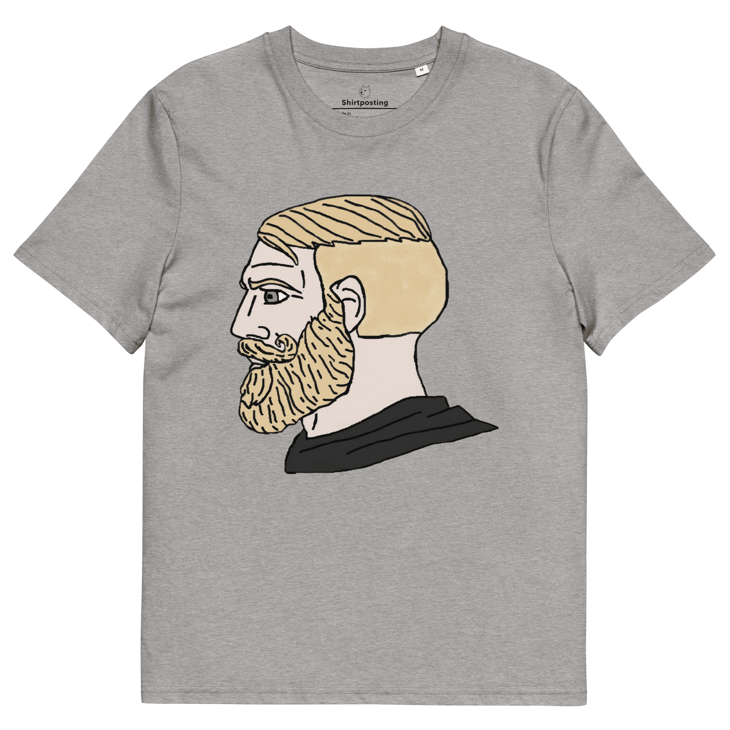AuthRight Wojak Meme Premium Organic T-Shirt Meme - Heather Grey | Shirtposting