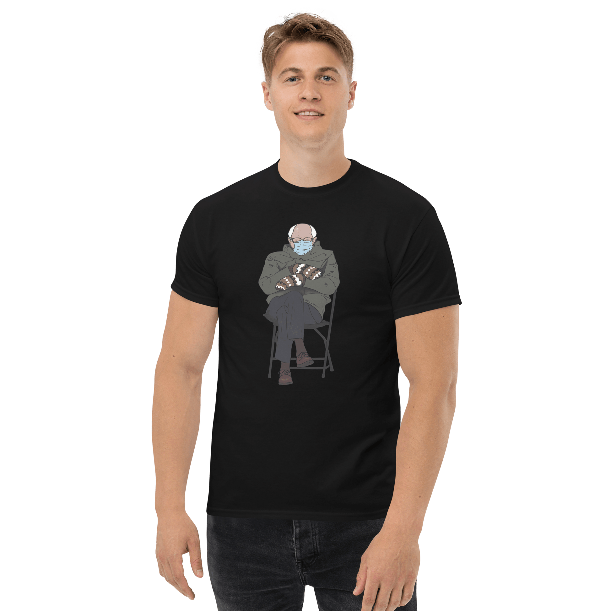 Bernie Mittens Classic T-Shirt Meme - Royal | Shirtposting
