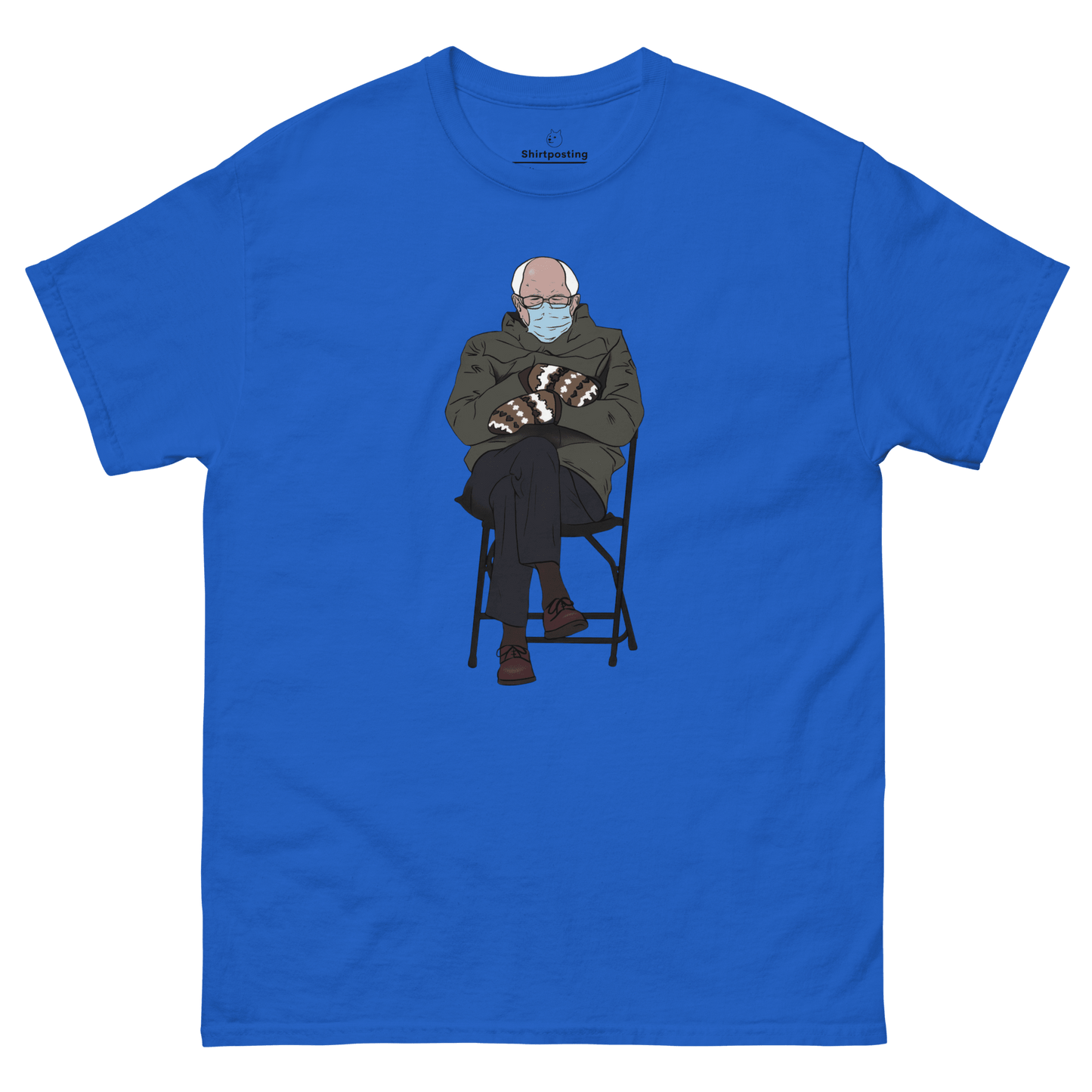 Bernie Mittens Classic T-Shirt Meme - Royal | Shirtposting