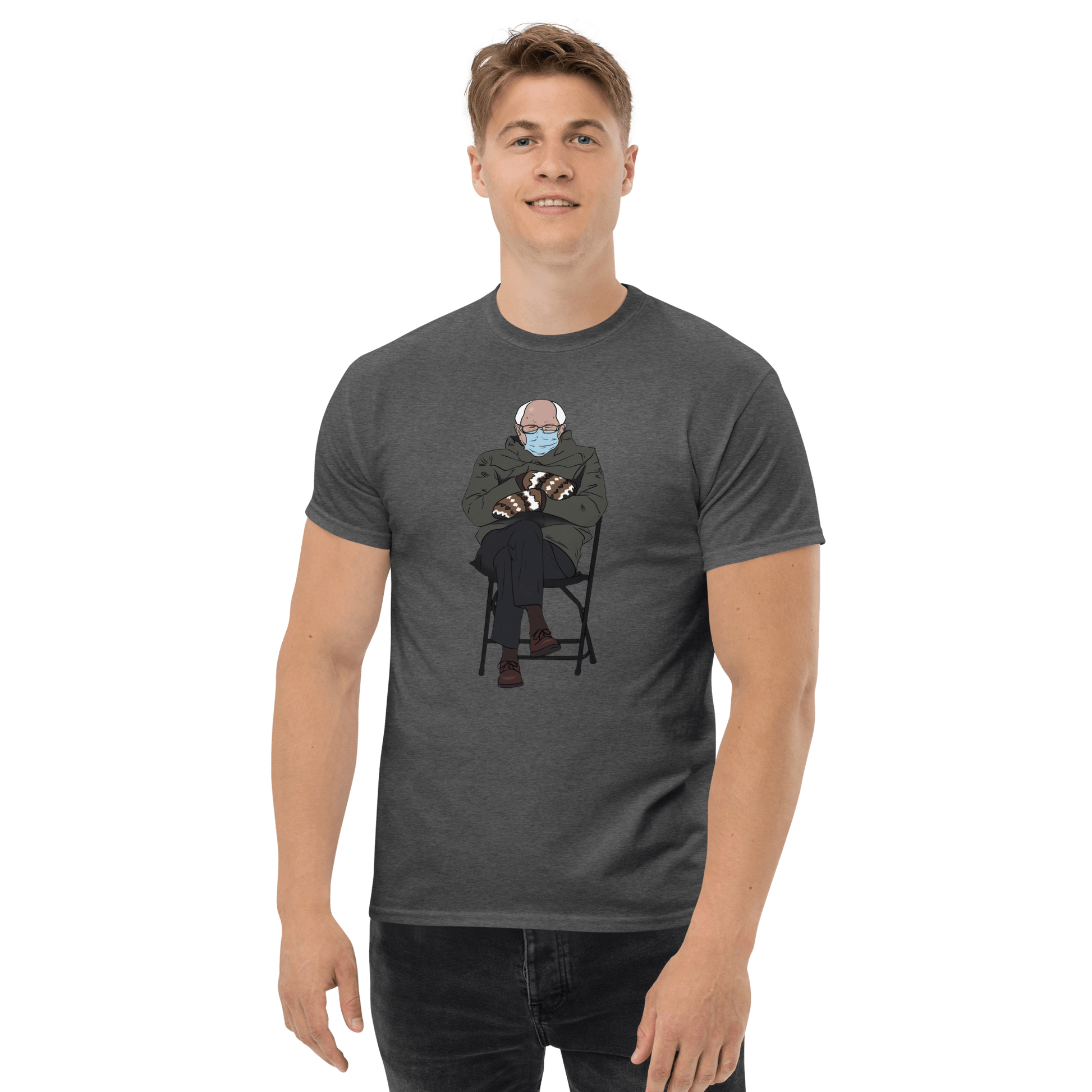 Bernie Mittens Classic T-Shirt Meme - Royal | Shirtposting
