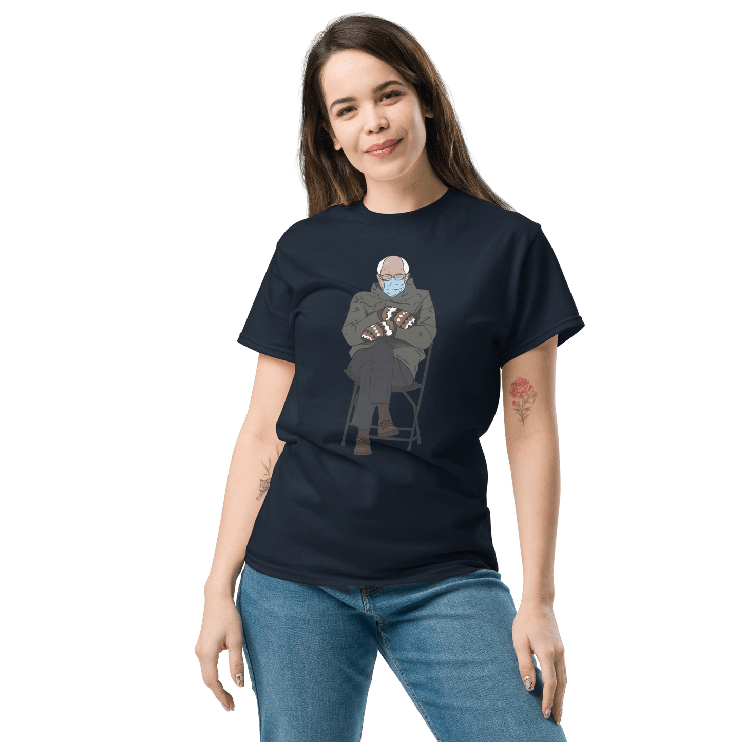 Bernie Mittens Classic T-Shirt Meme - Royal | Shirtposting