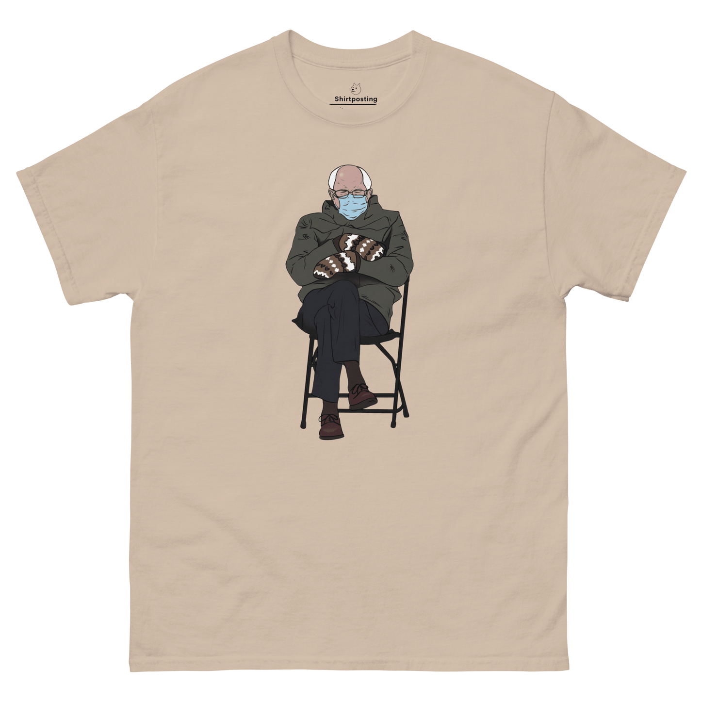 Bernie Mittens Classic T-Shirt Meme - Sand | Shirtposting