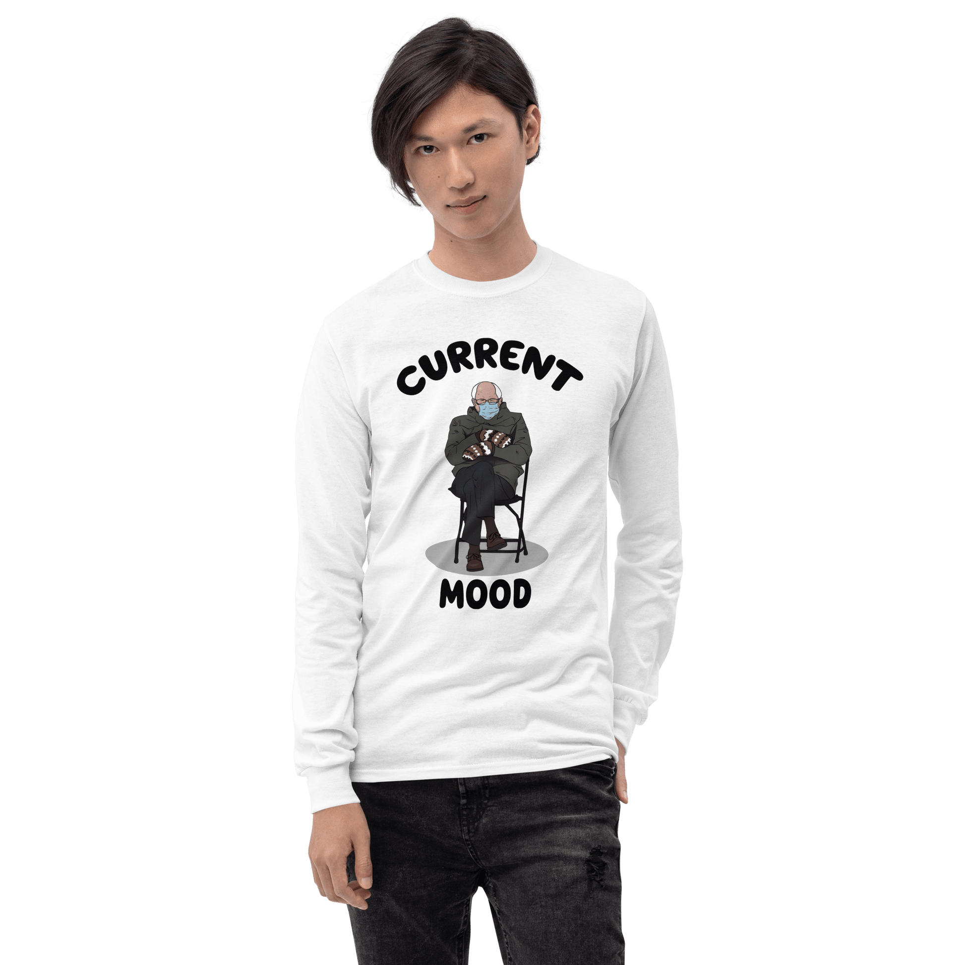 Bernie Mittens Long Sleeve T-Shirt Meme - Ash | Shirtposting