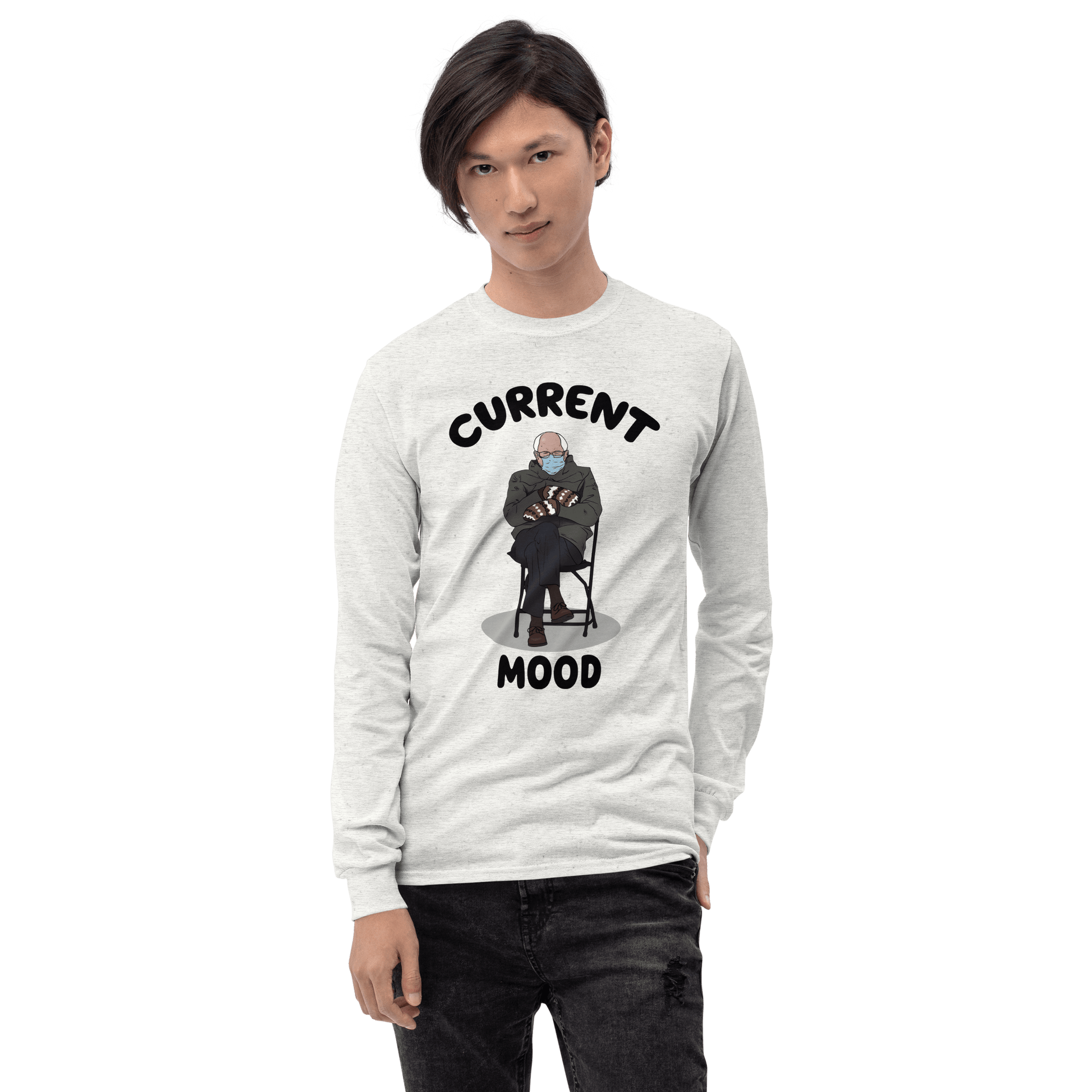 Bernie Mittens Long Sleeve T-Shirt Meme - Ash | Shirtposting