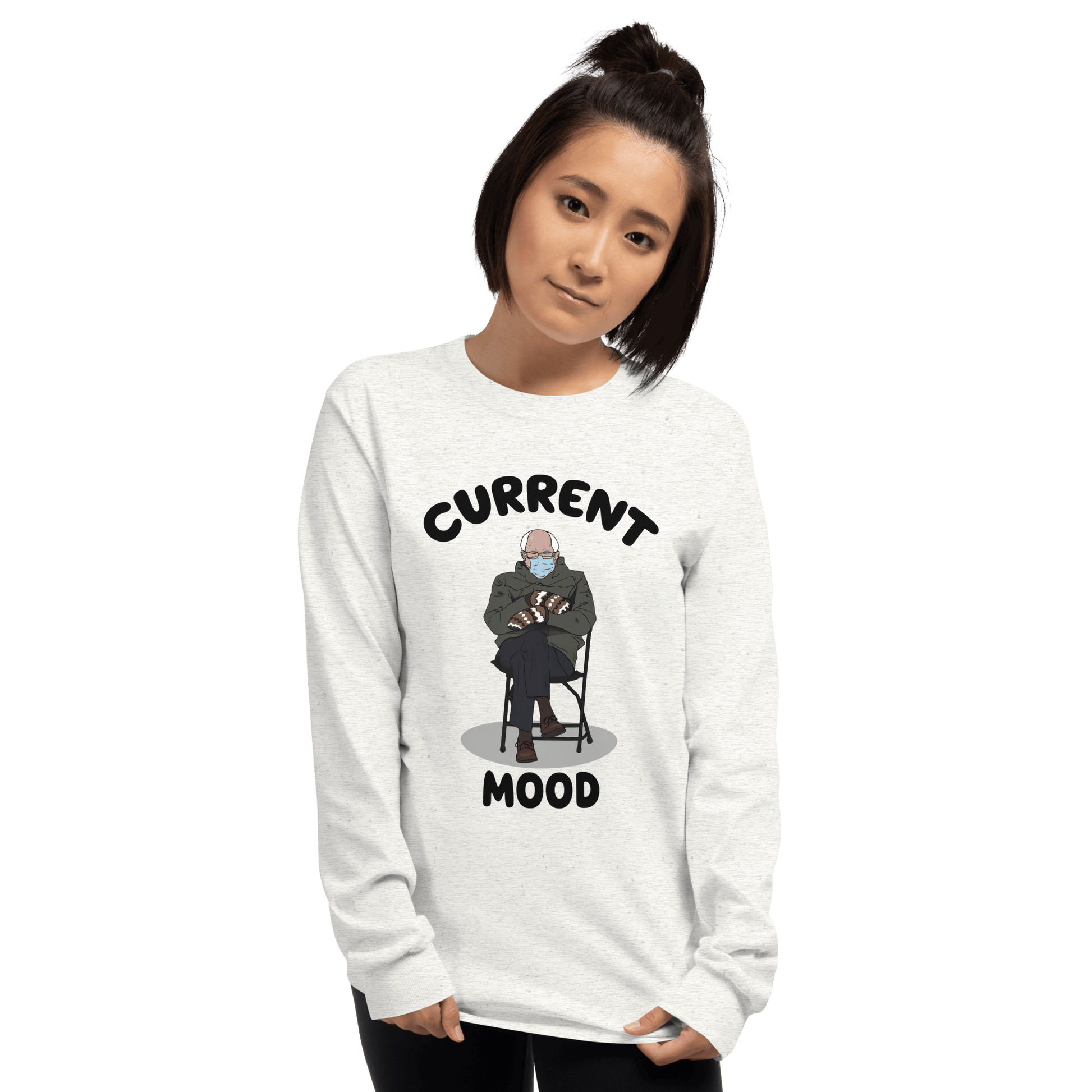 Bernie Mittens Long Sleeve T-Shirt Meme - Ash | Shirtposting