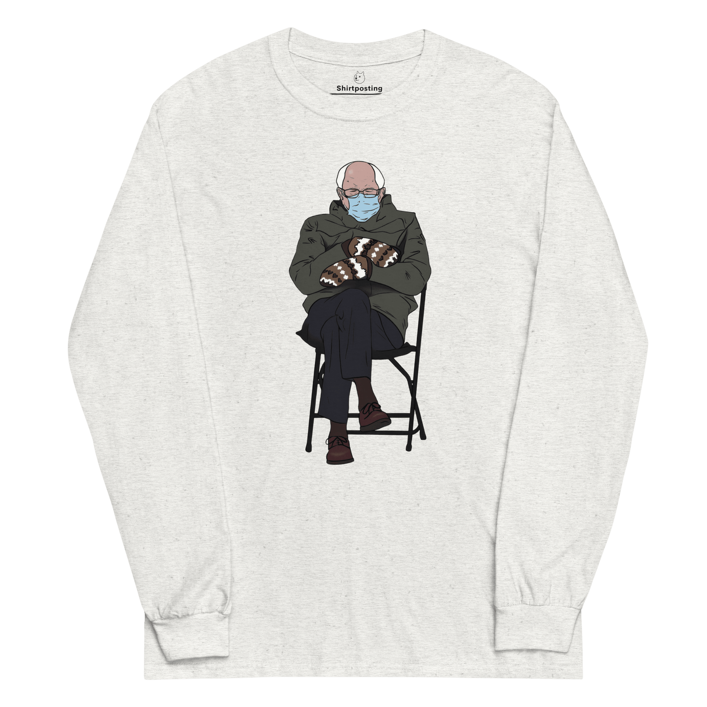 Bernie Mittens Long Sleeve T-Shirt Meme - Ash | Shirtposting