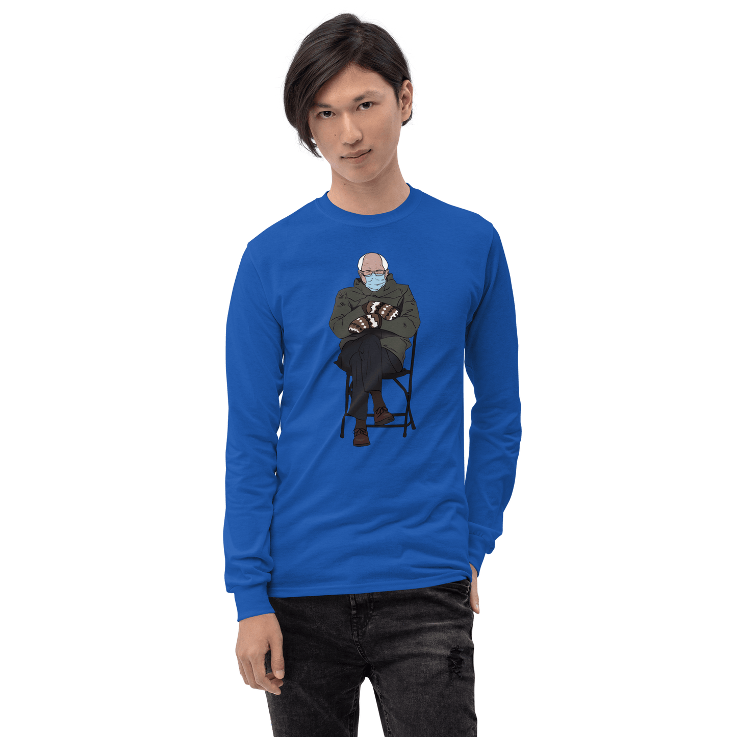 Bernie Mittens Long Sleeve T-Shirt Meme - Sport Grey | Shirtposting