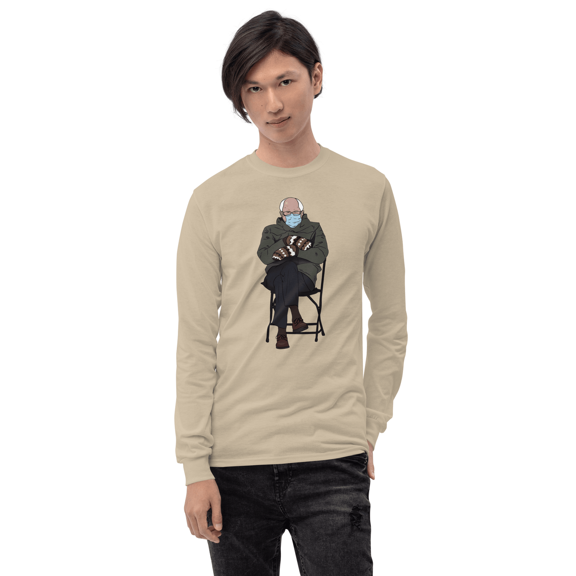 Bernie Mittens Long Sleeve T-Shirt Meme - Sport Grey | Shirtposting