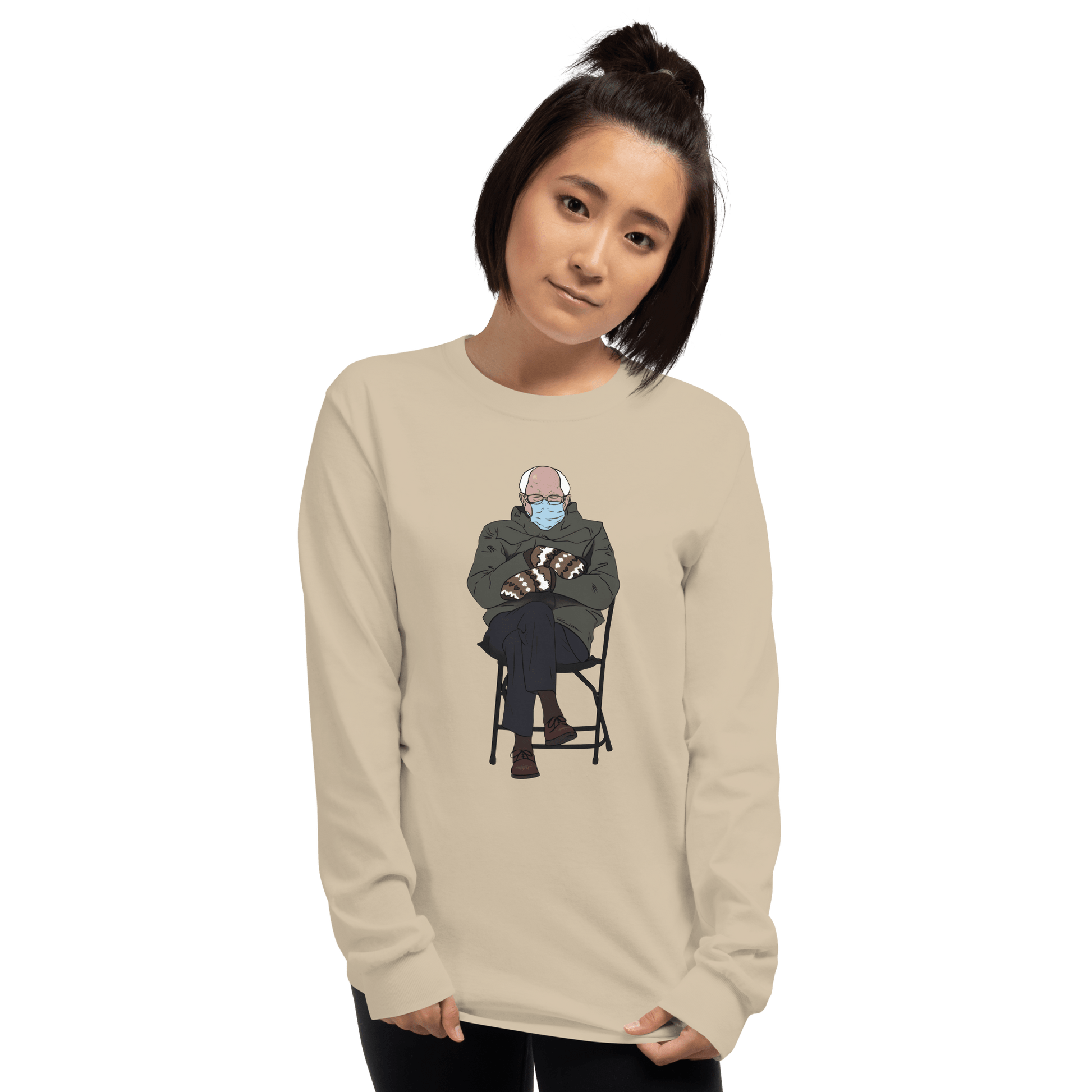 Bernie Mittens Long Sleeve T-Shirt Meme - Sport Grey | Shirtposting