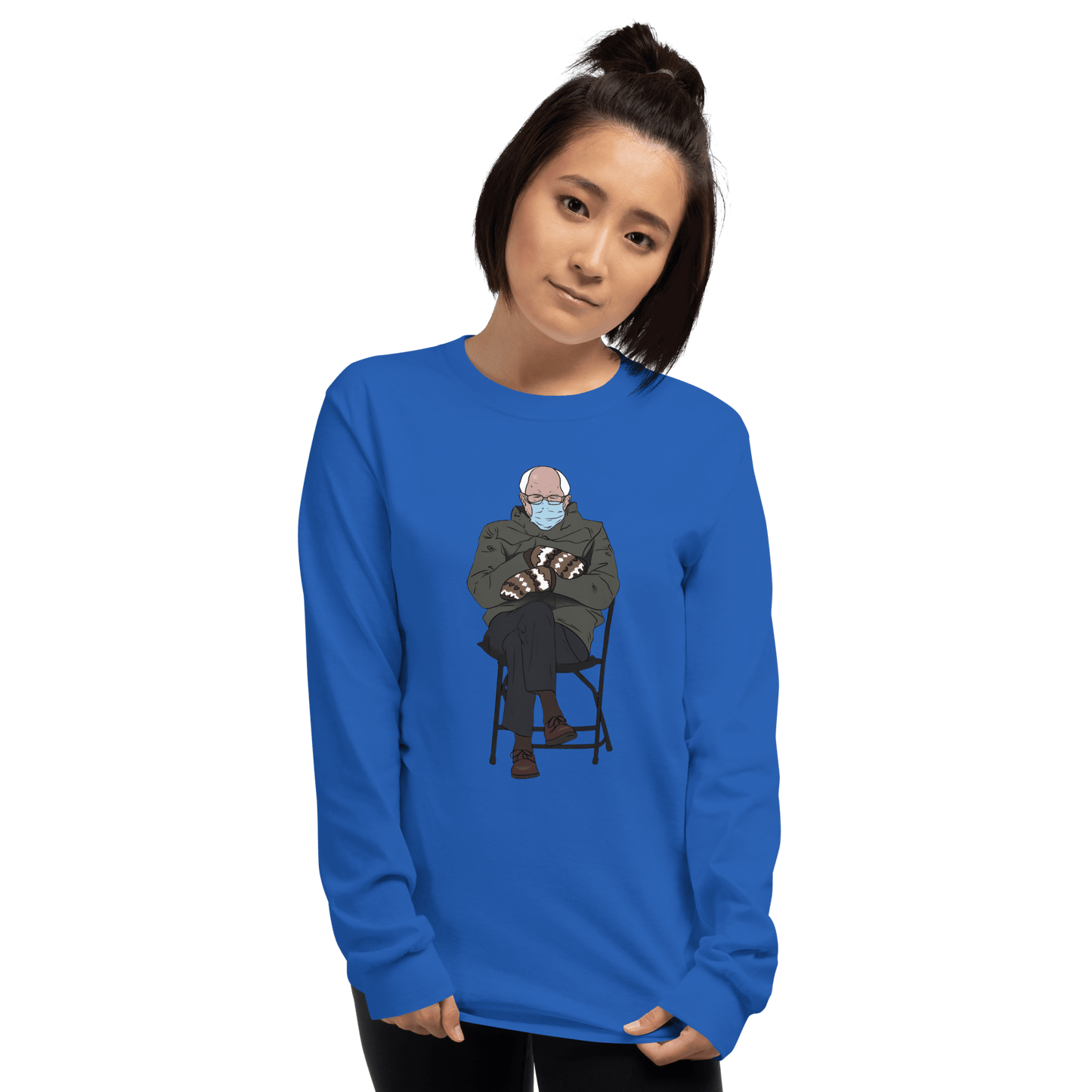 Bernie Mittens Long Sleeve T-Shirt Meme - Sport Grey | Shirtposting