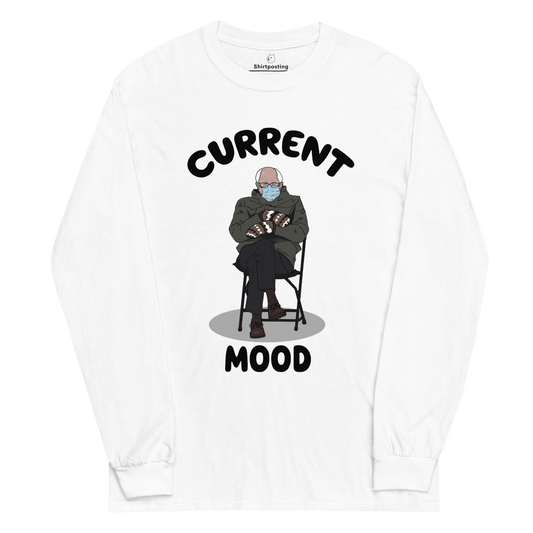 Bernie Mittens Long Sleeve T-Shirt Meme - White | Shirtposting