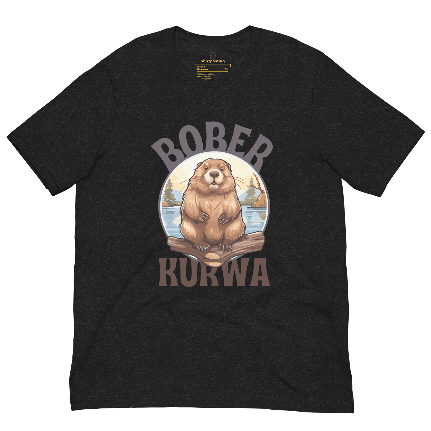 Bober Kurwa Classic T-Shirt Meme - Black Heather | Shirtposting