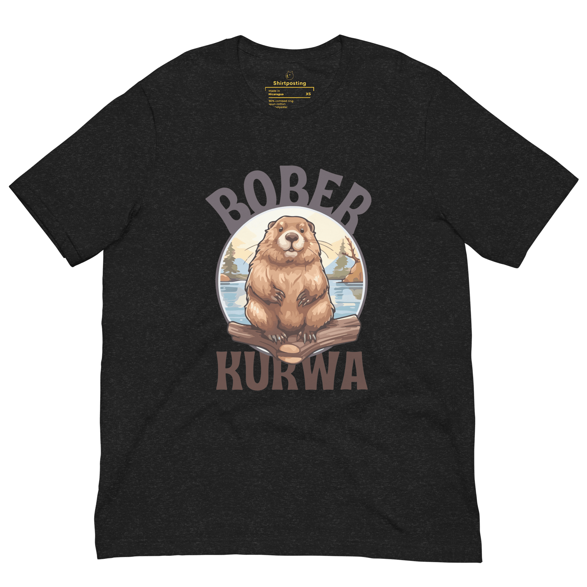 Bober Kurwa Classic T-Shirt Meme - Black Heather | Shirtposting