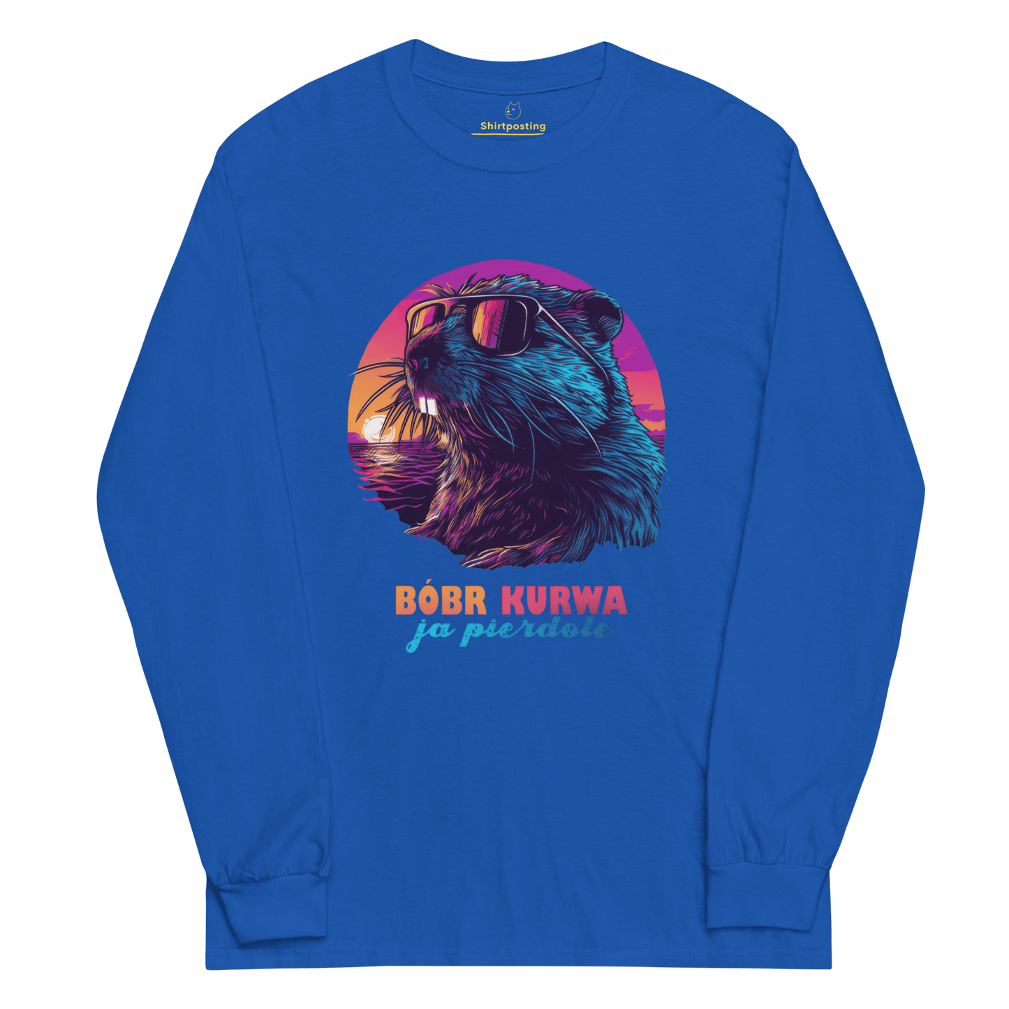 Bober Kurwa Long Sleeve T-Shirt Meme - Royal | Shirtposting