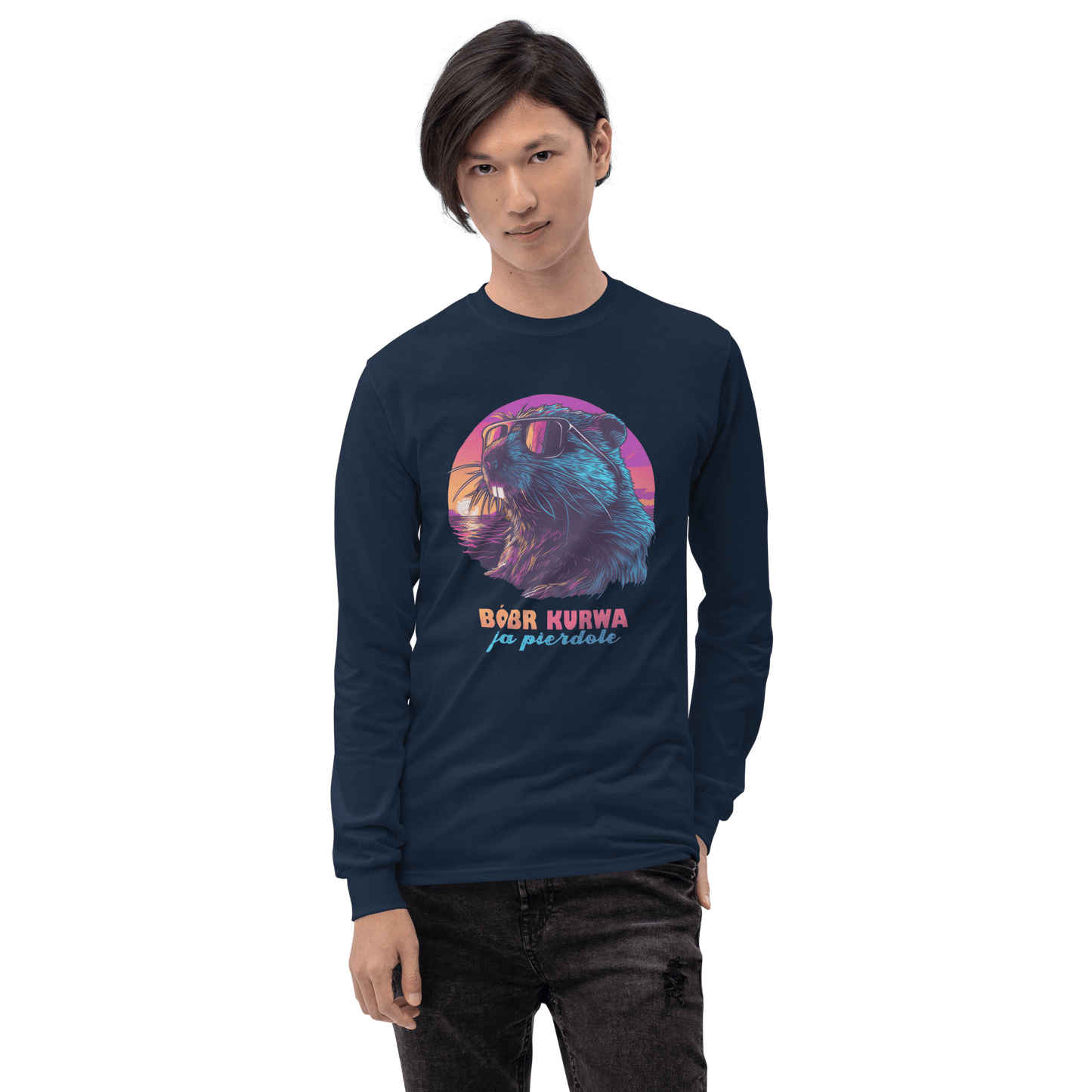 Bober Kurwa Long Sleeve T-Shirt Meme - Sport Grey | Shirtposting
