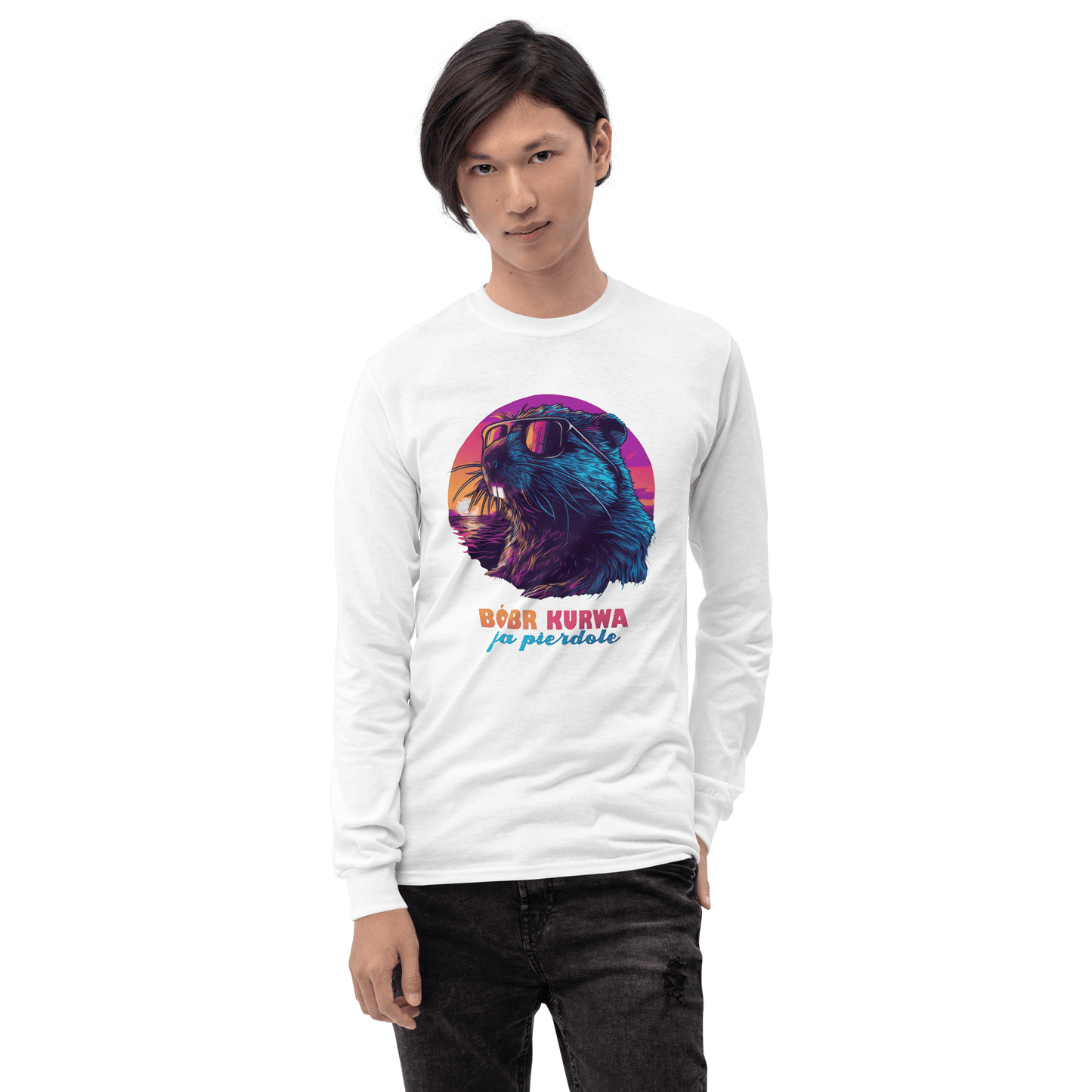 Bober Kurwa Long Sleeve T-Shirt Meme - Sport Grey | Shirtposting