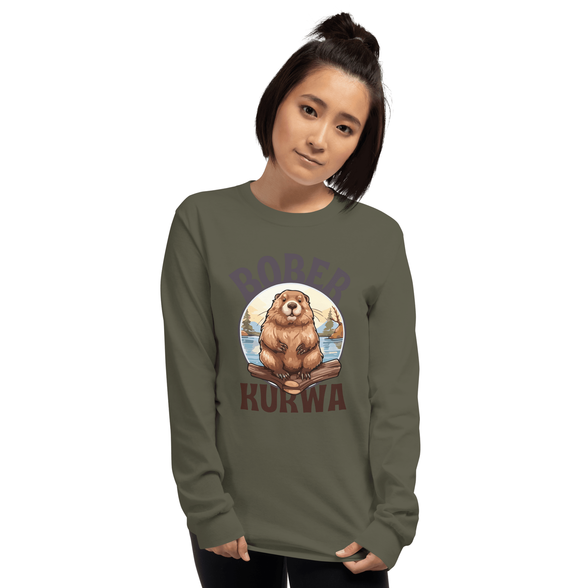 Bober Kurwa Long Sleeve T-Shirt Meme - Sport Grey | Shirtposting