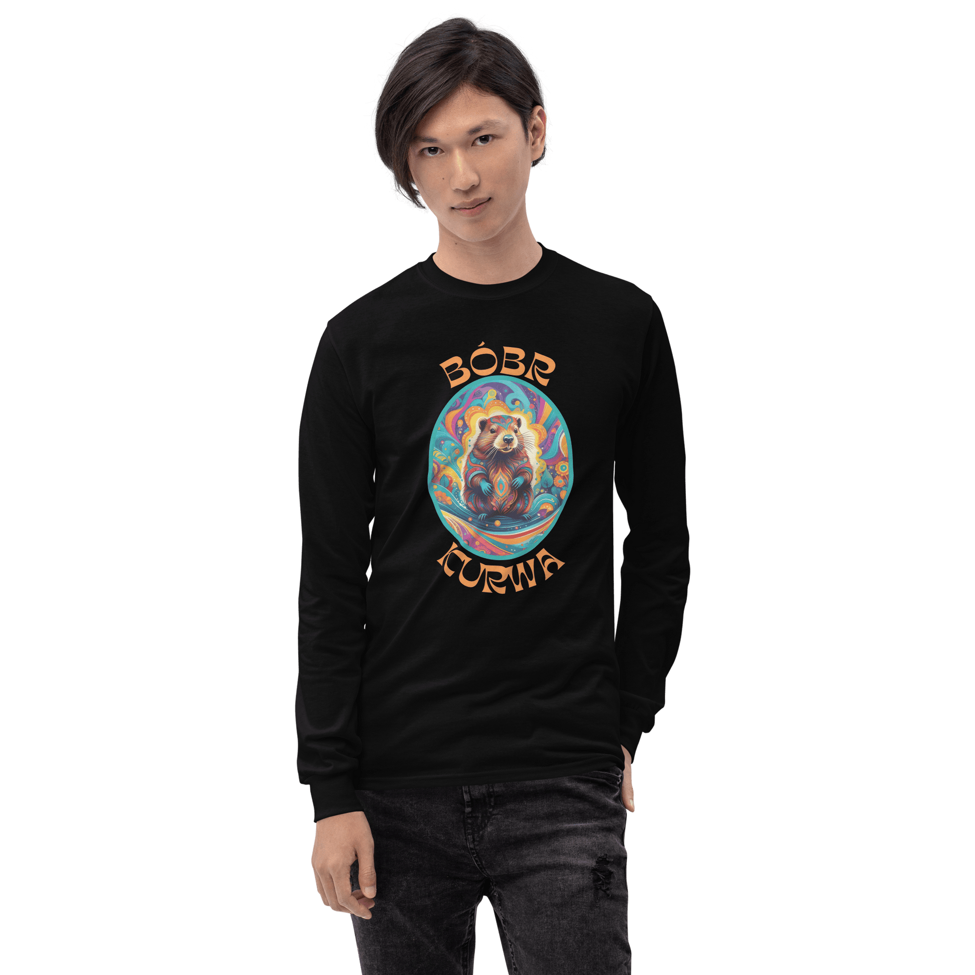 Bober Kurwa Long Sleeve T-Shirt Meme - Sport Grey | Shirtposting