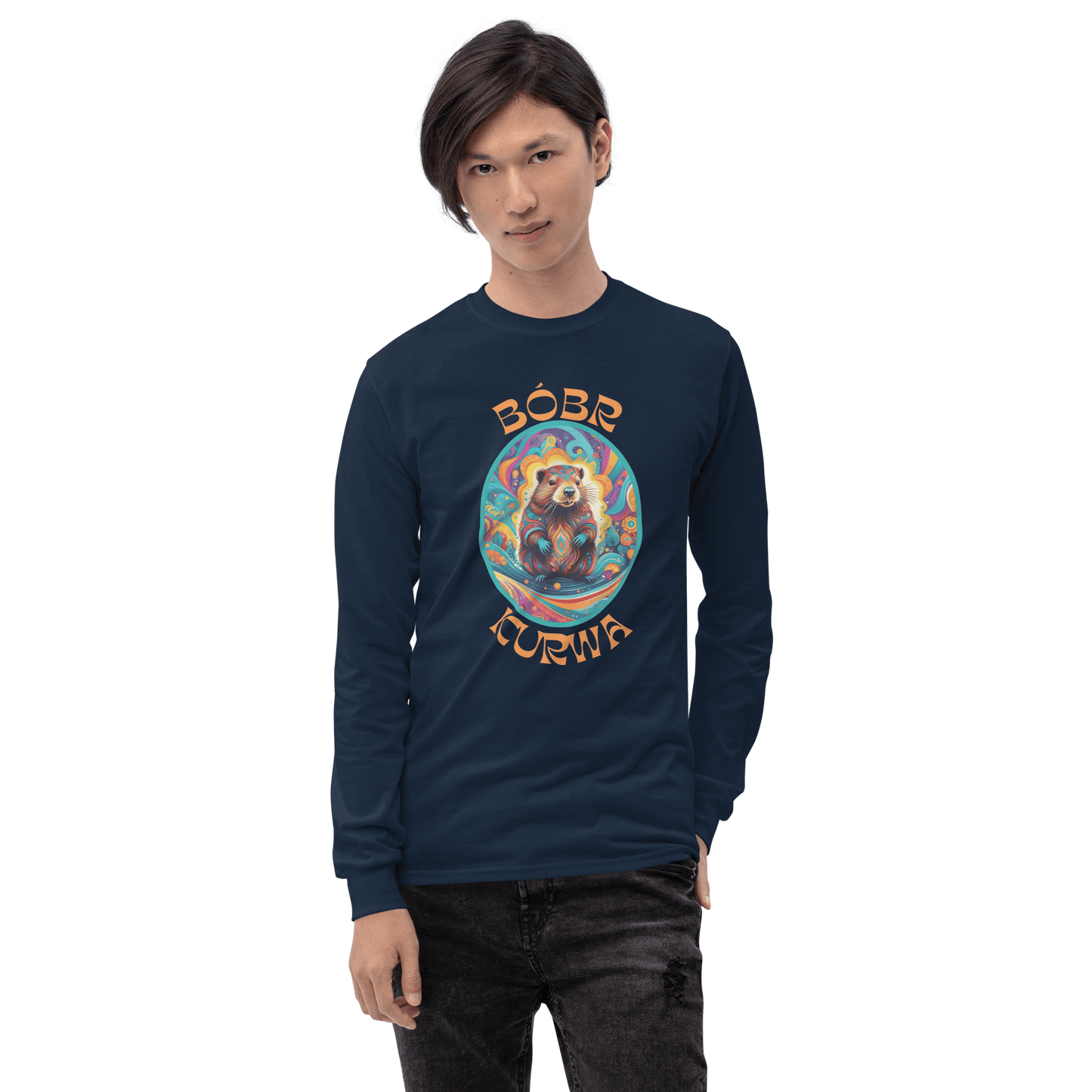 Bober Kurwa Long Sleeve T-Shirt Meme - Sport Grey | Shirtposting