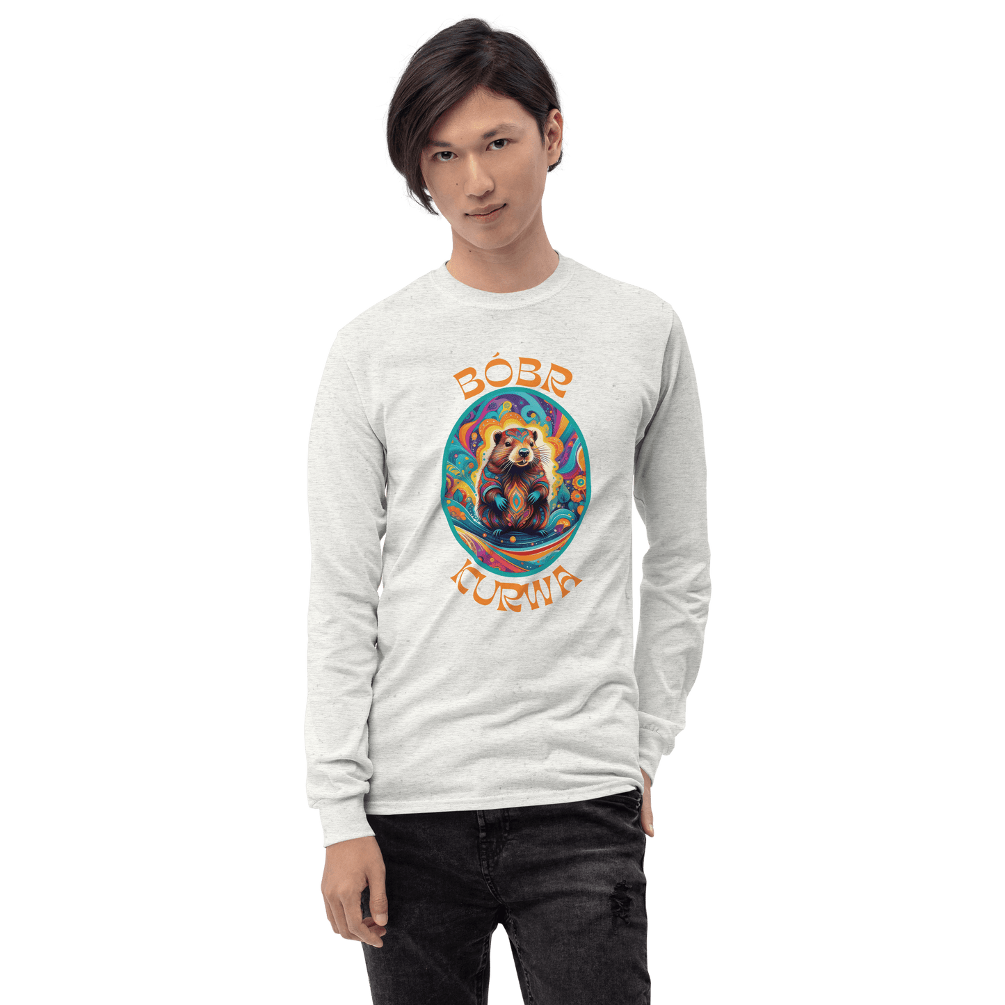 Bober Kurwa Long Sleeve T-Shirt Meme - Sport Grey | Shirtposting