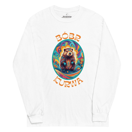 Bober Kurwa Long Sleeve T-Shirt Meme - White | Shirtposting
