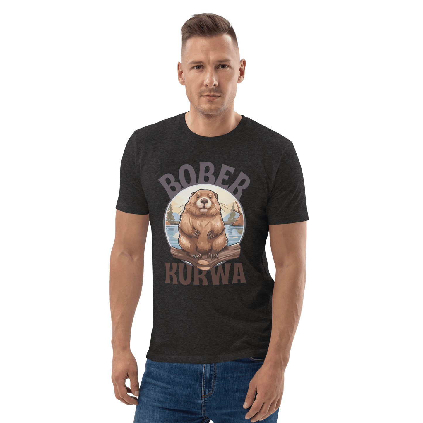 Bober Kurwa Premium Organic T-Shirt Meme - Dark Heather Grey | Shirtposting