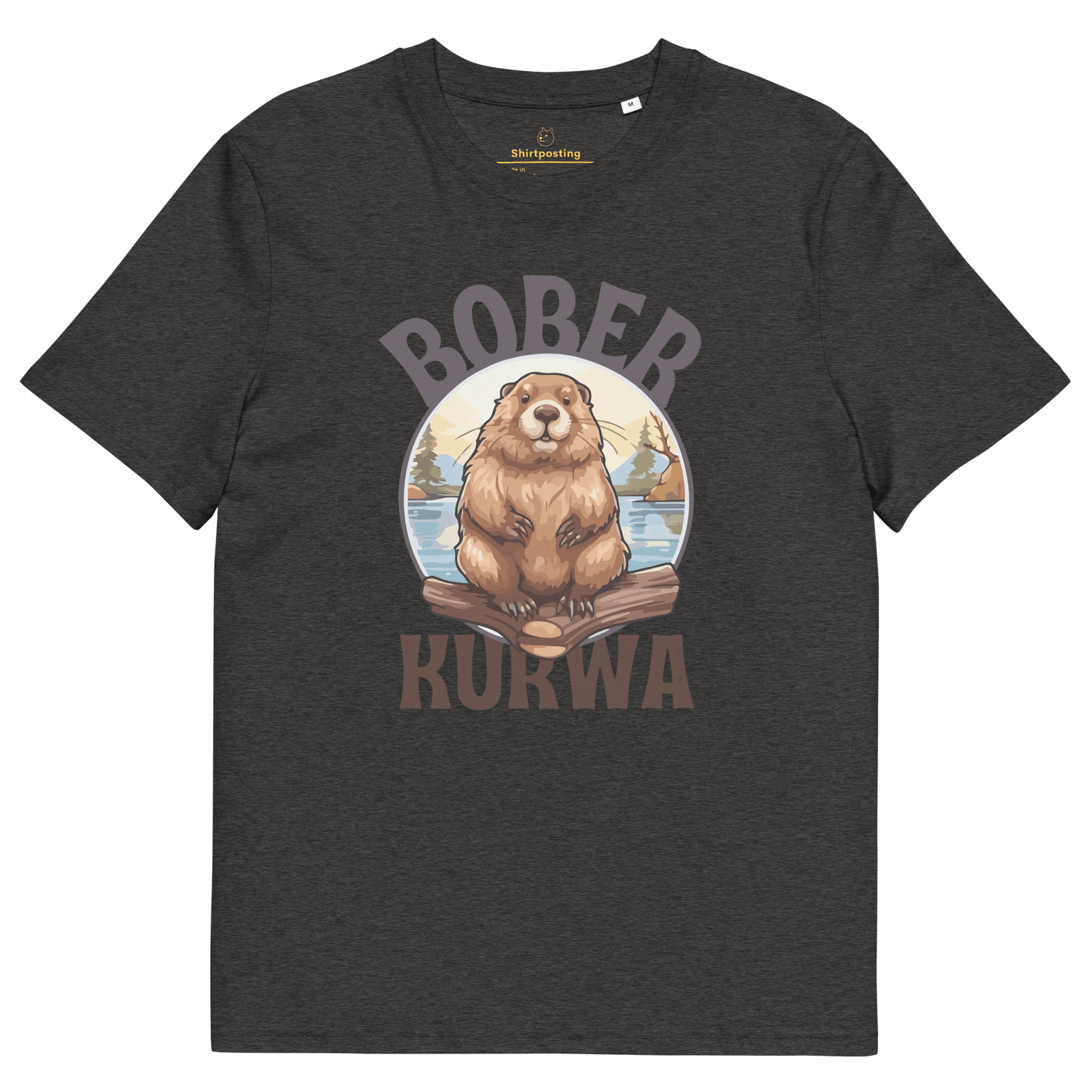 Bober Kurwa Premium Organic T-Shirt Meme - Dark Heather Grey | Shirtposting