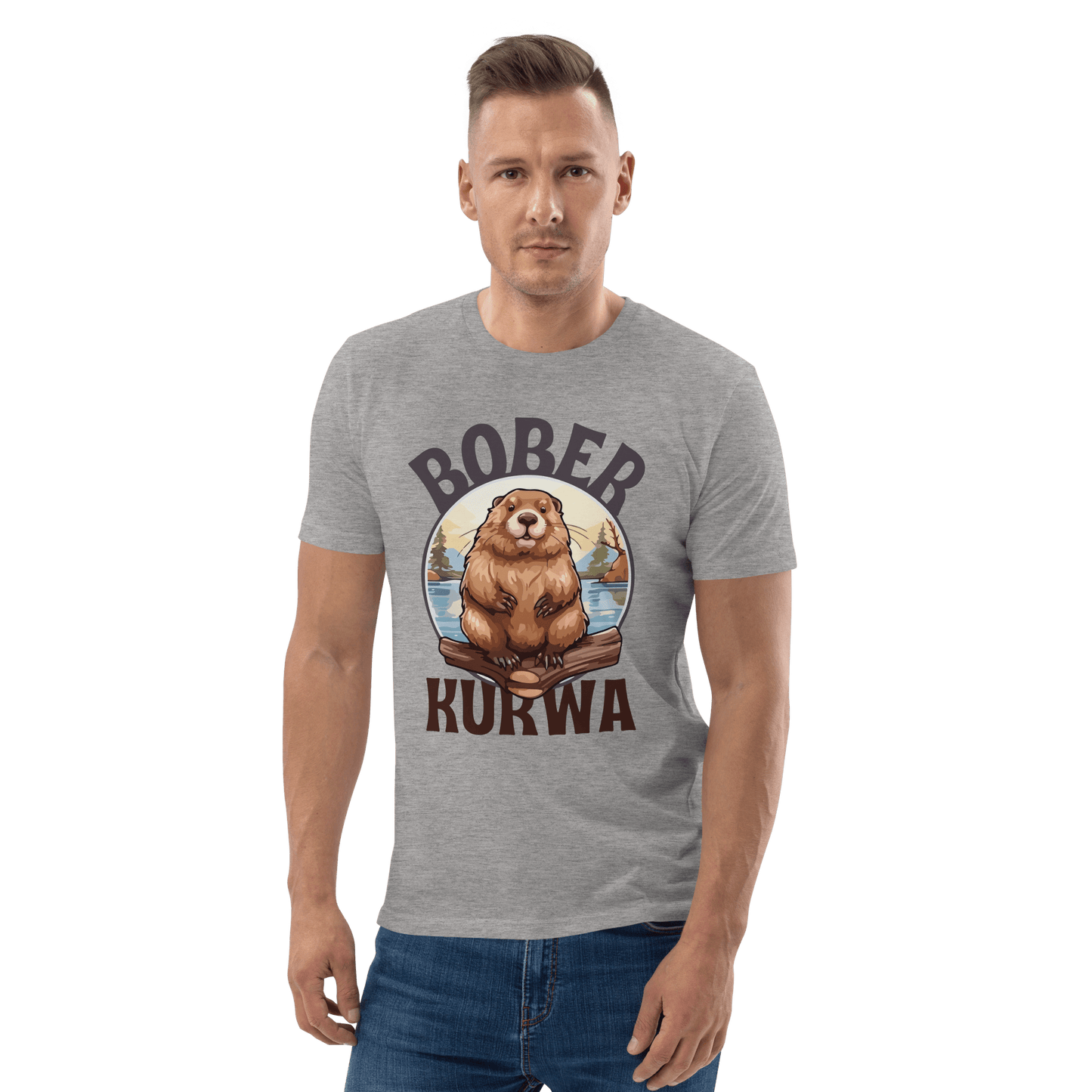 Bober Kurwa Premium Organic T-Shirt Meme - Dark Heather Grey | Shirtposting