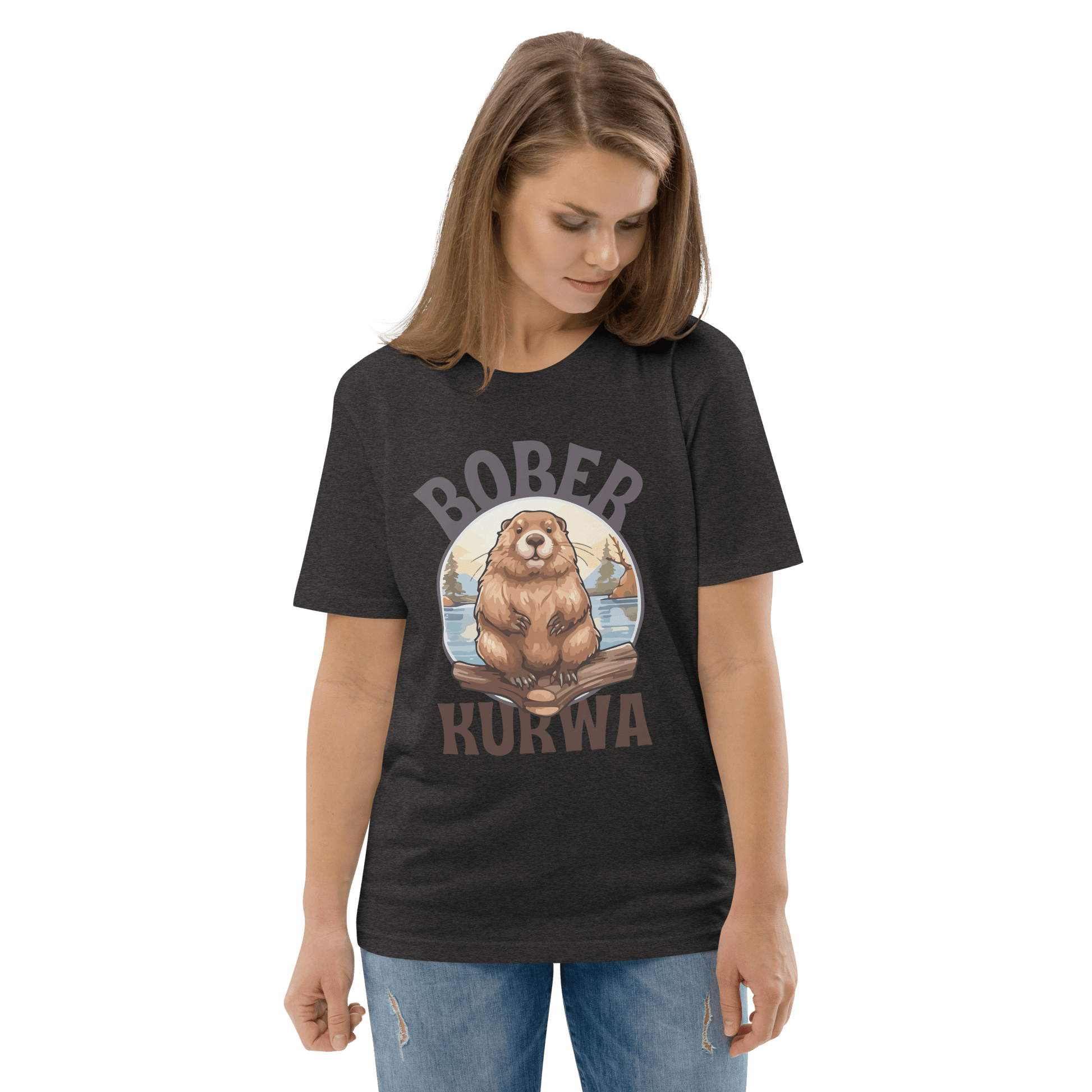 Bober Kurwa Premium Organic T-Shirt Meme - Dark Heather Grey | Shirtposting
