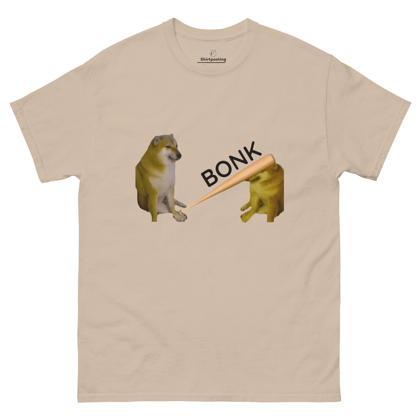Bonk Classic T-Shirt Meme - Sand | Shirtposting