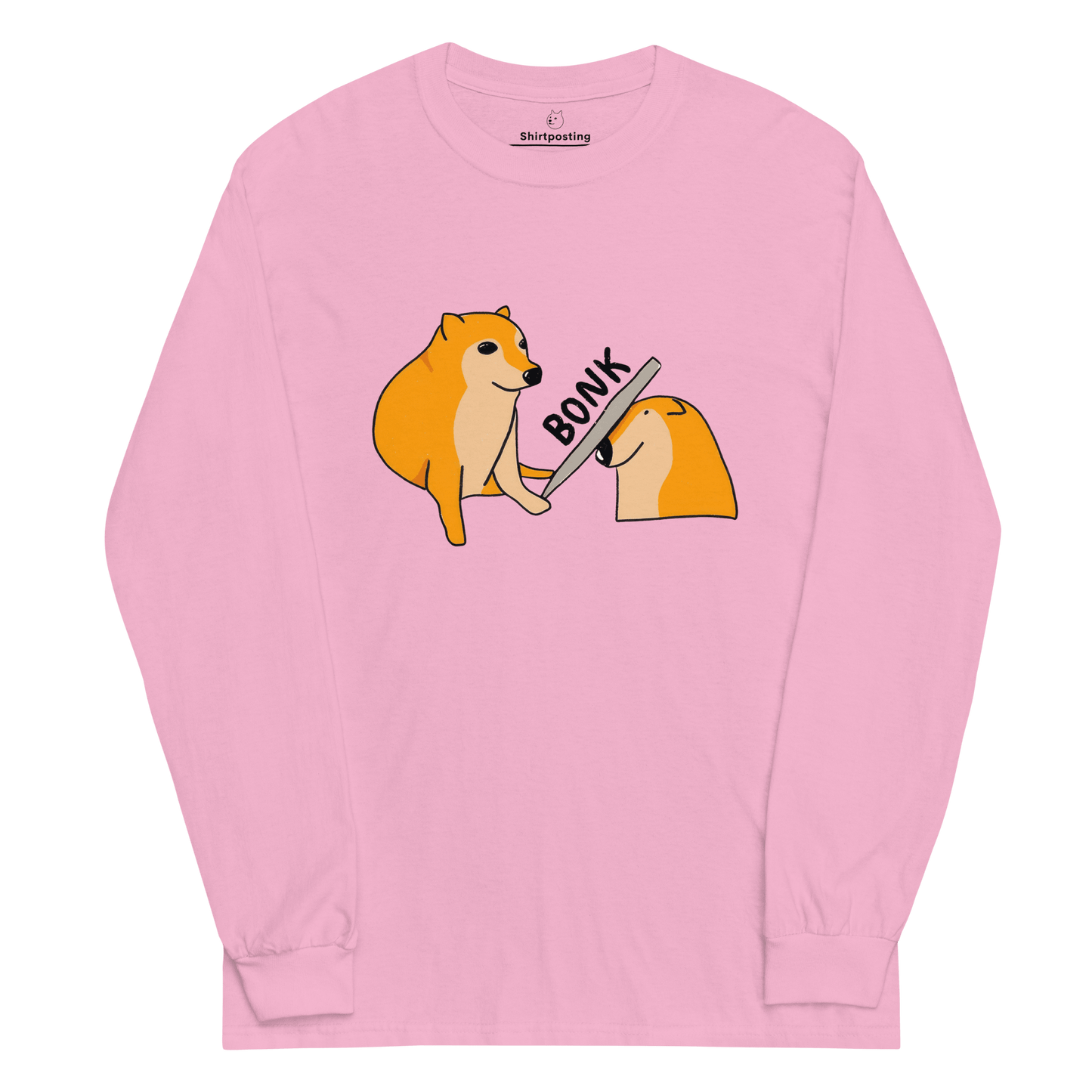 Bonk Long Sleeve T-Shirt Meme - Light Pink | Shirtposting