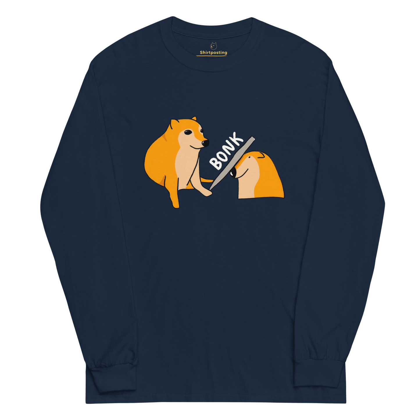 Bonk Long Sleeve T-Shirt Meme - Navy | Shirtposting
