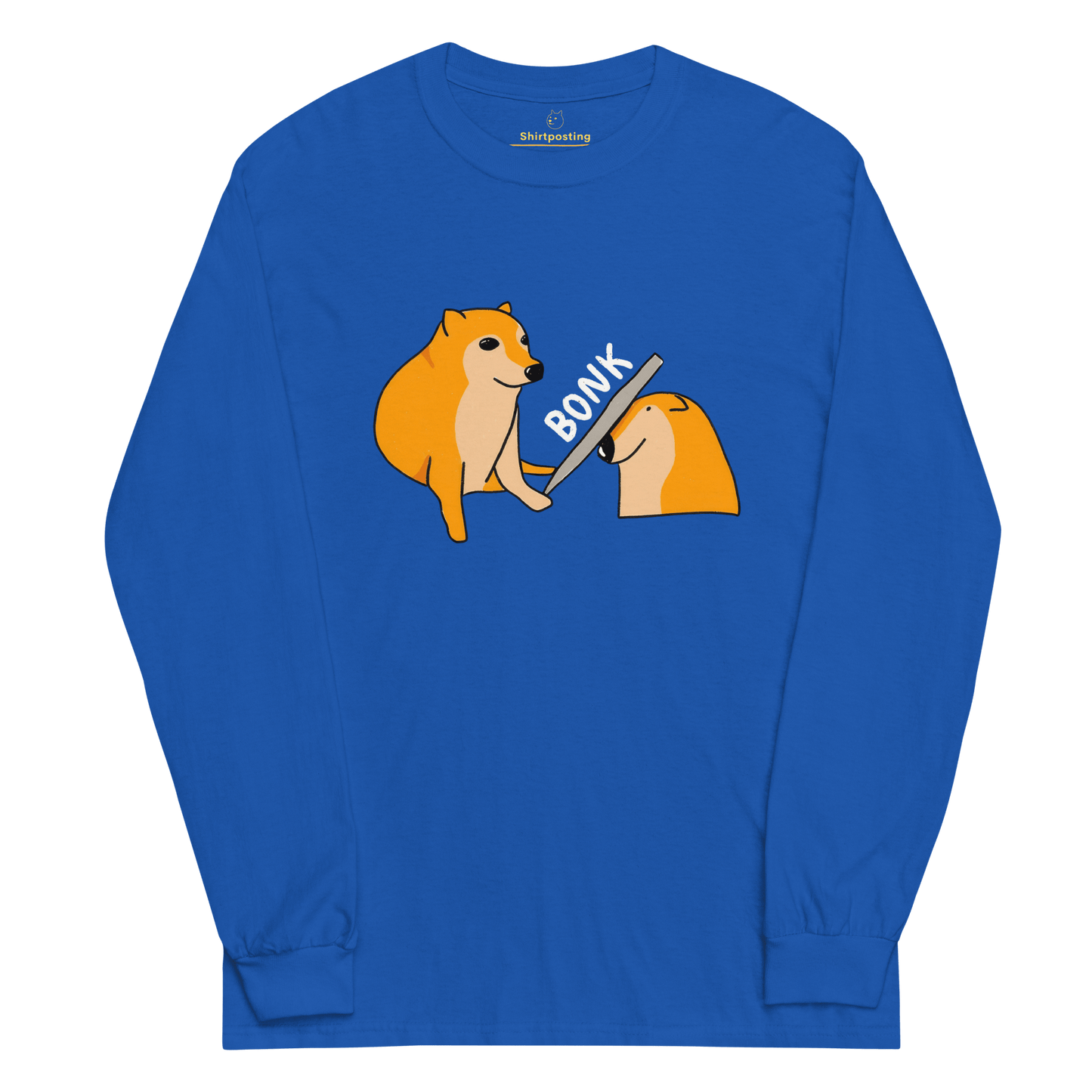 Bonk Long Sleeve T-Shirt Meme - Royal | Shirtposting