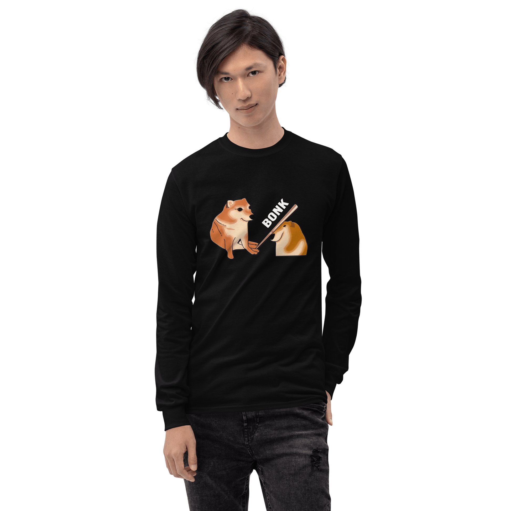 Bonk Long Sleeve T-Shirt Meme - Sport Grey | Shirtposting