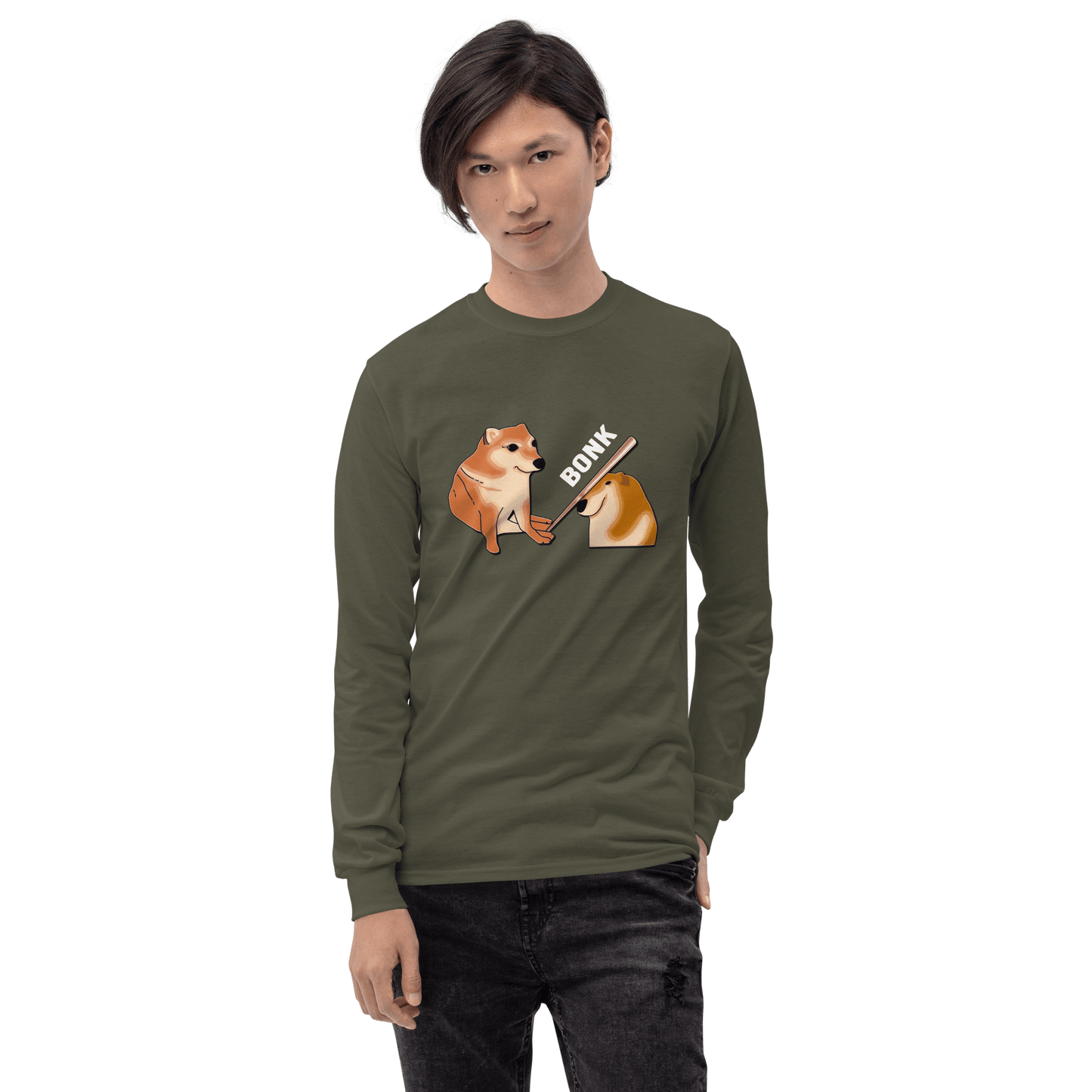 Bonk Long Sleeve T-Shirt Meme - Sport Grey | Shirtposting