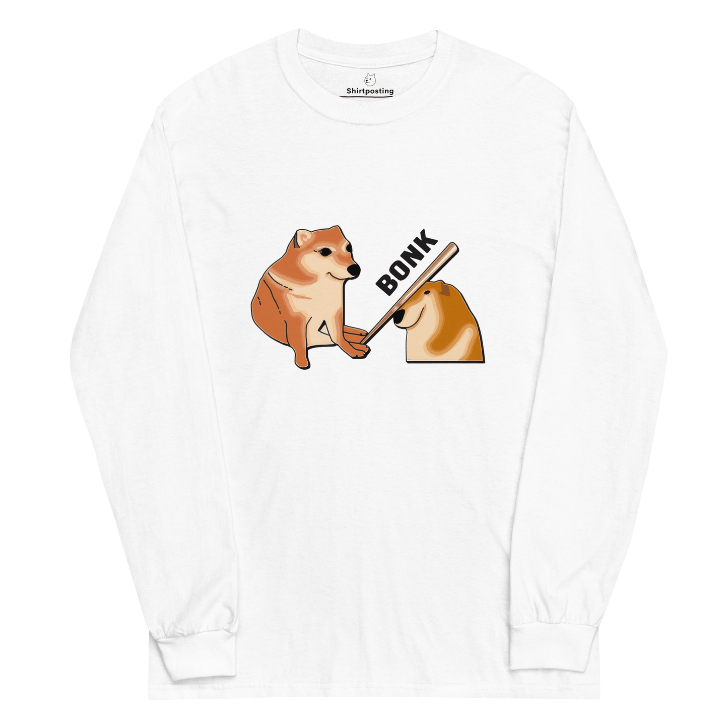 Bonk Long Sleeve T-Shirt Meme - White | Shirtposting
